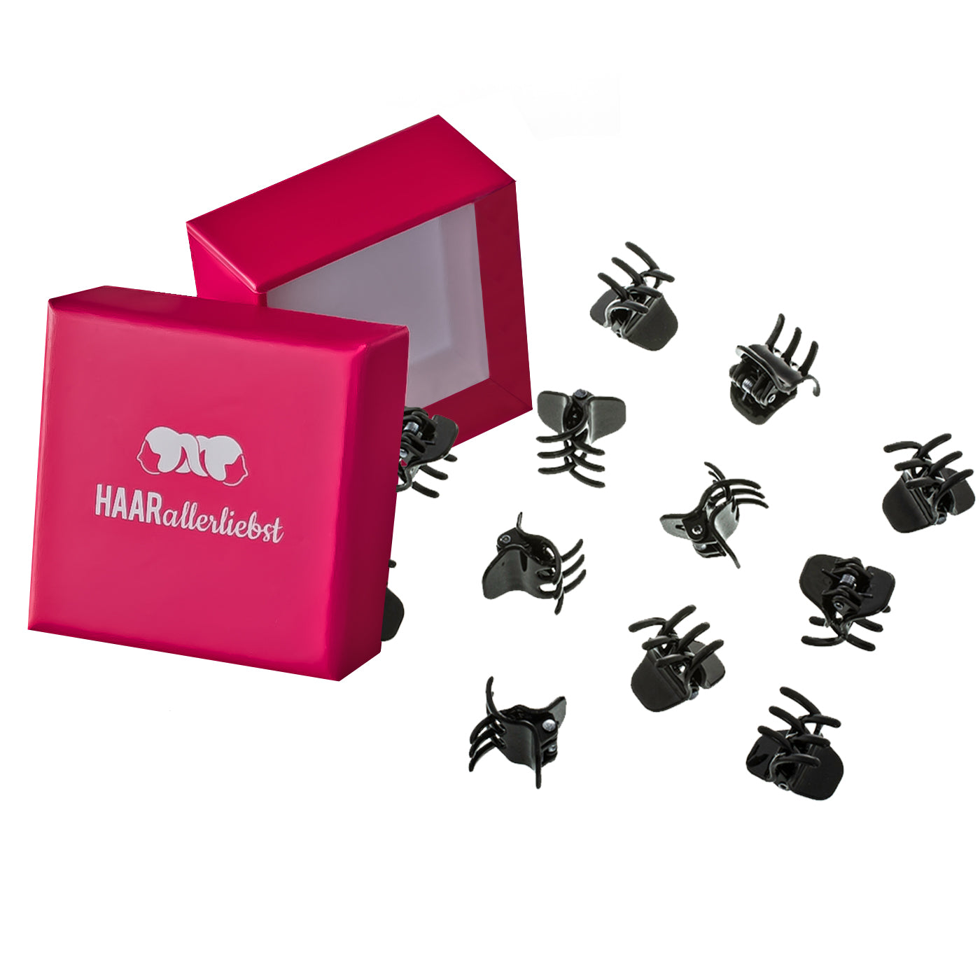 Haarklammern (schwarz | 12 Stück | 2cm) - HAARallerliebst