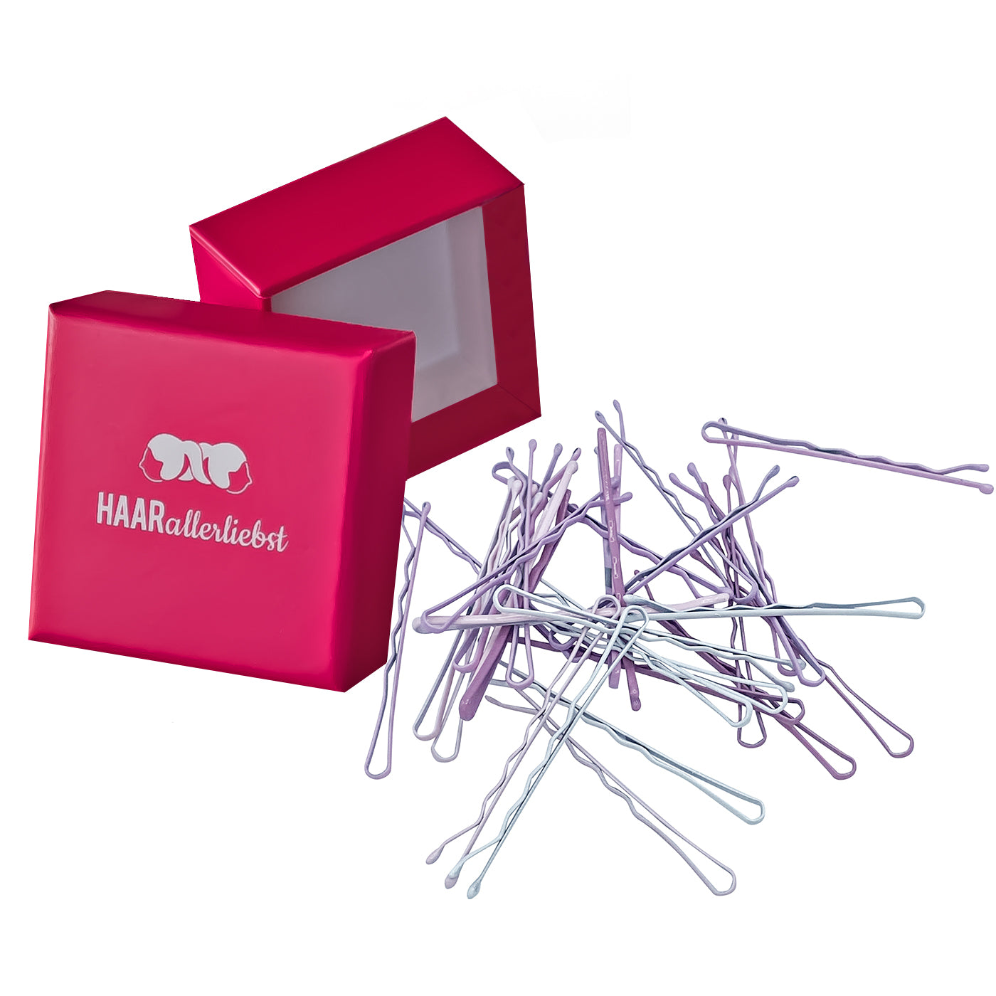 Bobby Pins (rosa lila | 30 Stück | 5cm) pinke Box - HAARallerliebst