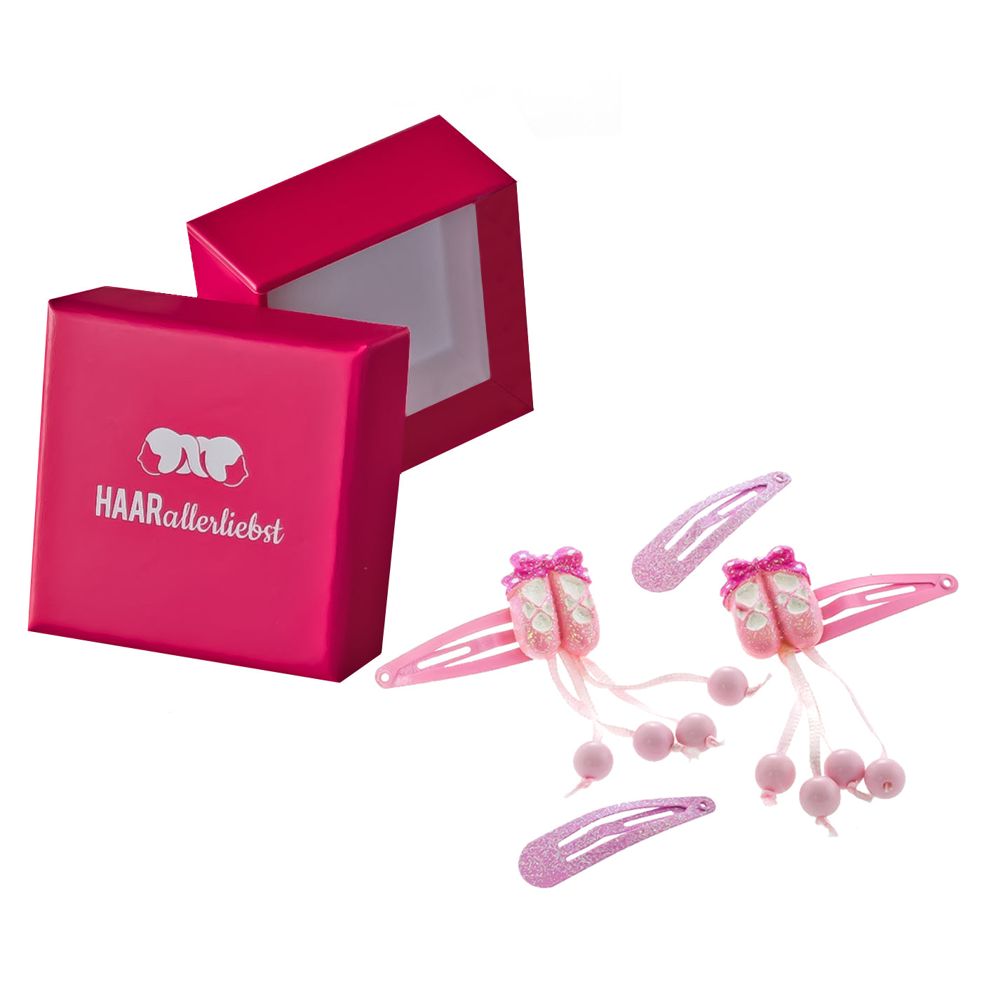 Haarspangen Set Ballerina (rosa Glitzer | 4 Stück) - HAARallerliebst