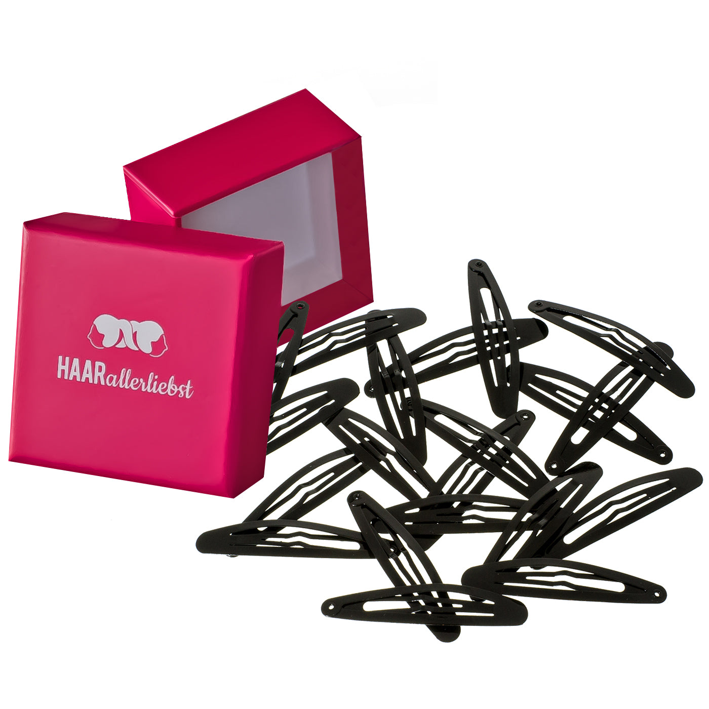 Haarspangen Oval (schwarz | 20 Stück | 58mm) - HAARallerliebst