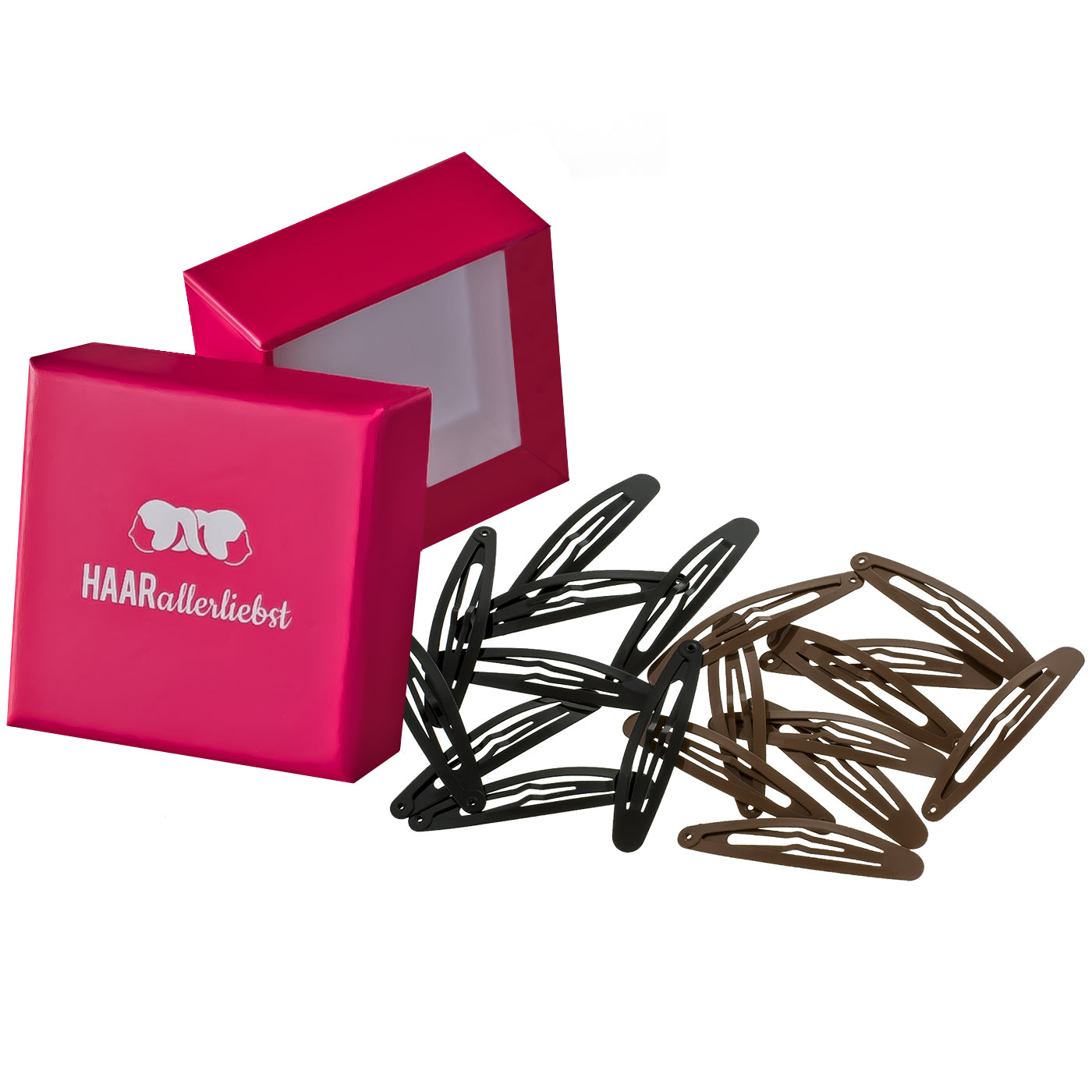 Haarspangen Set Oval (schwarz braun | 20 Stück | 6cm) - HAARallerliebst