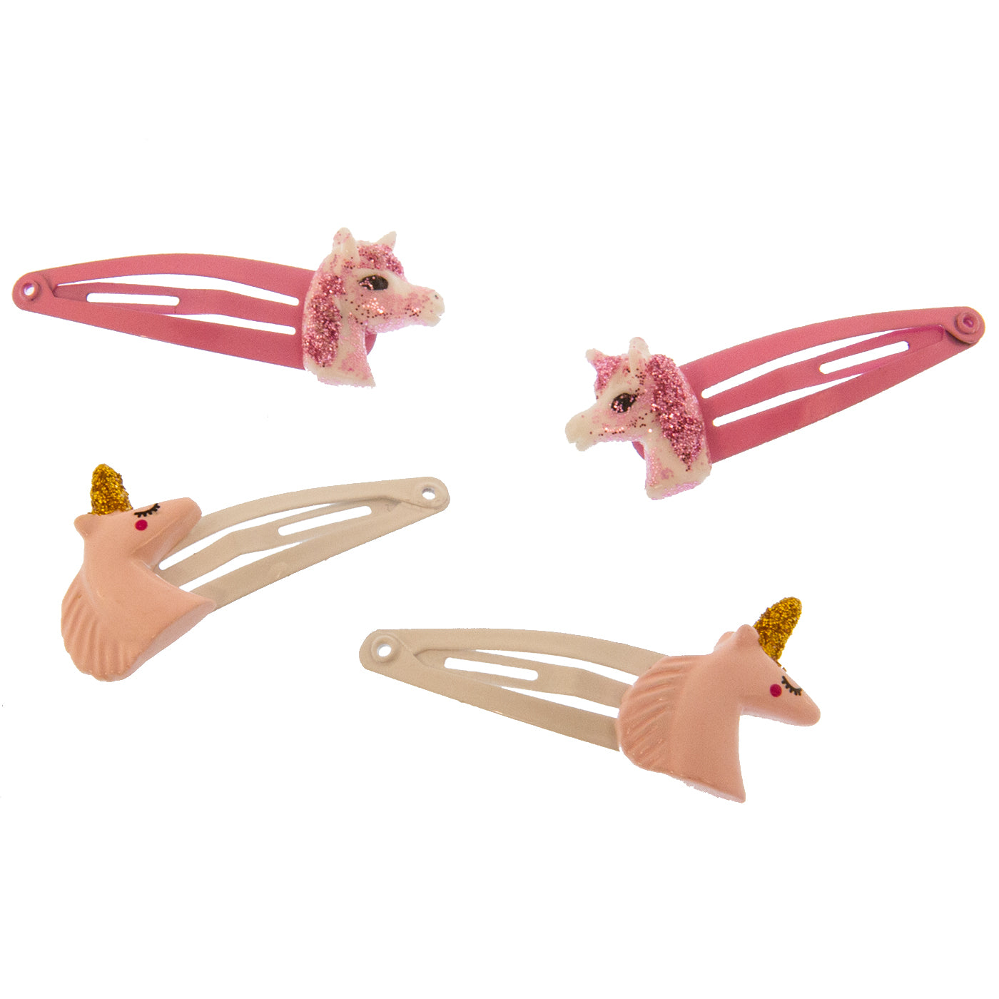 Einhorn Haarspange Set (rosa Glitzer | 4 Stück) - HAARallerliebst