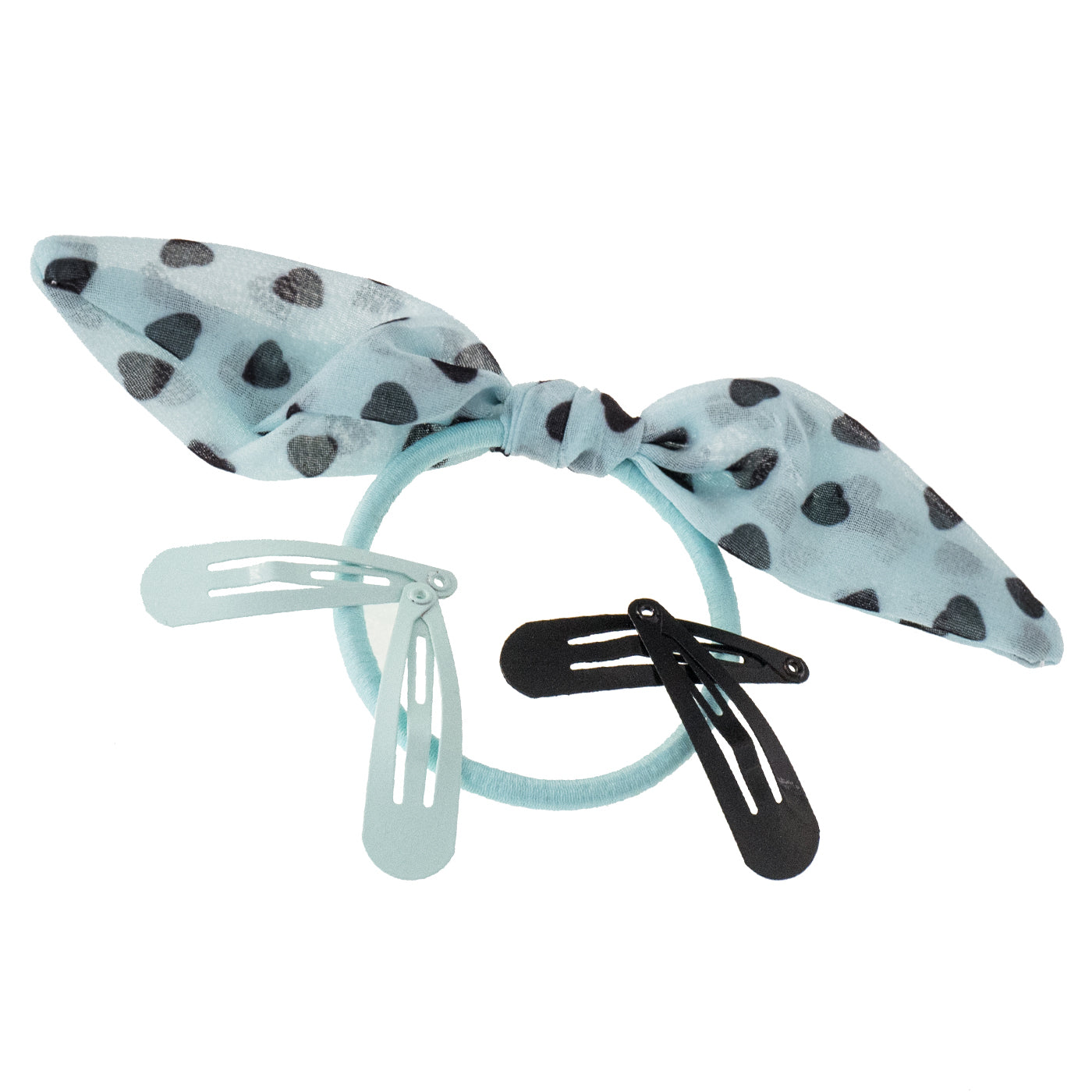 Haargummi mit Schleife Set (türkis schwarz | 5 Stück) - HAARallerliebst