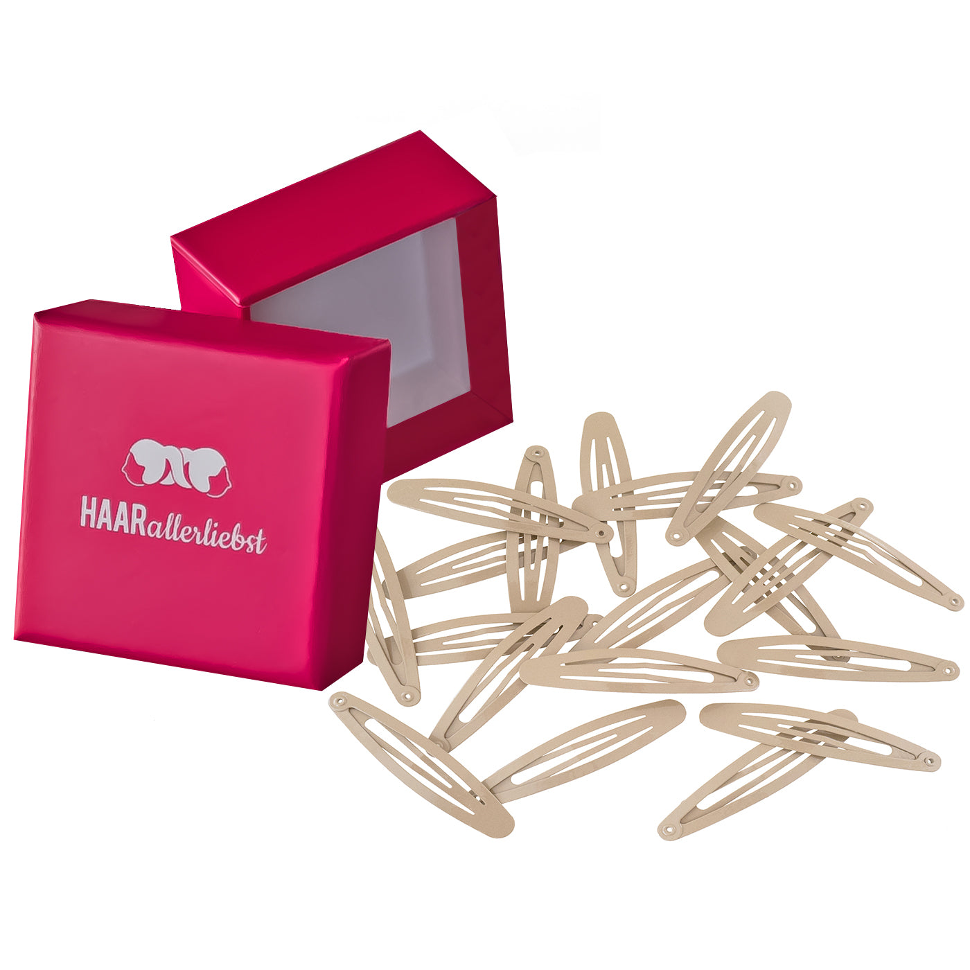 Haarspangen Oval (beige | 20 Stück | 58mm) - HAARallerliebst