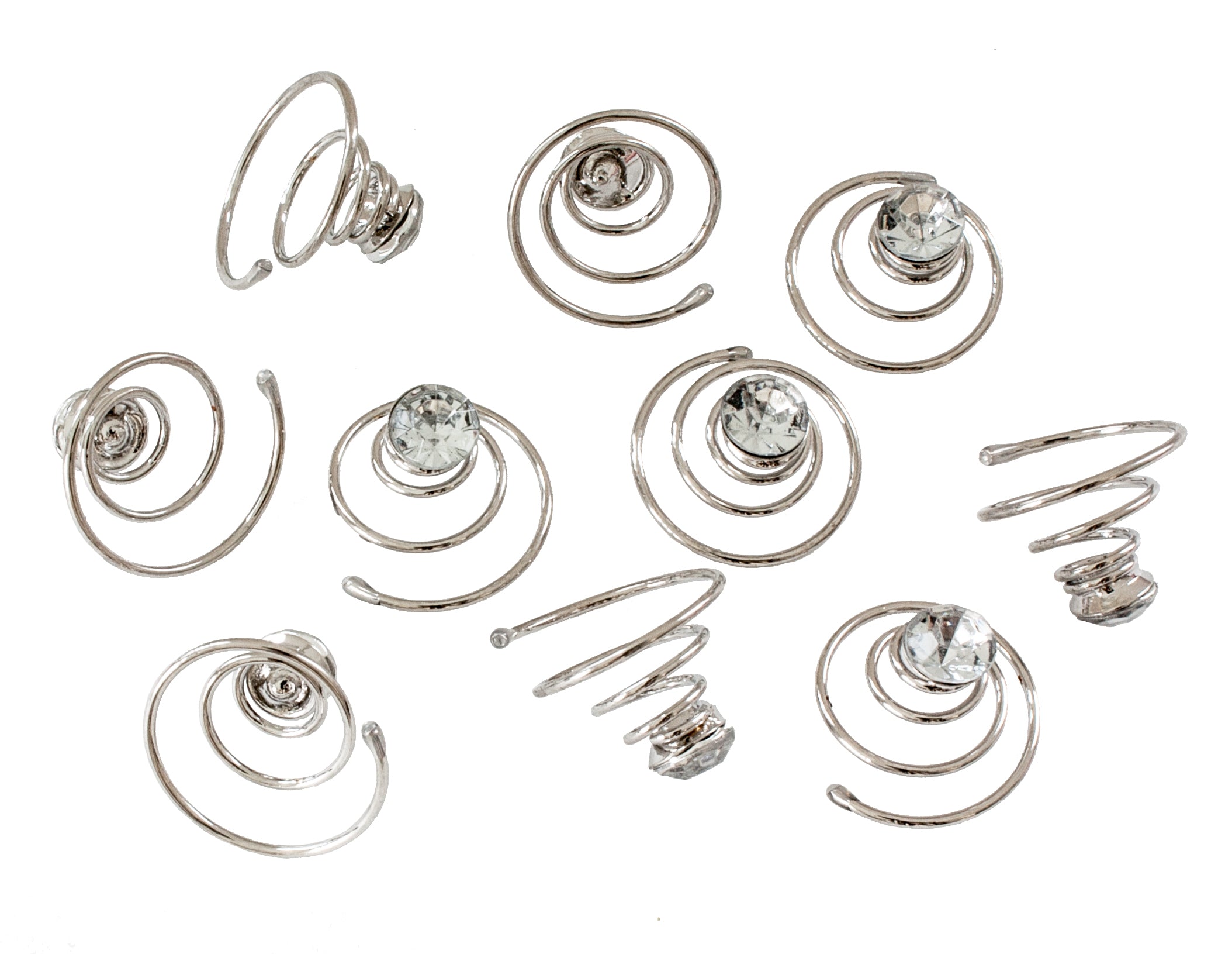 Haarschmuck Braut Haarcurlies mit Strasssteinen (silber | 10 Stück) - HAARallerliebst