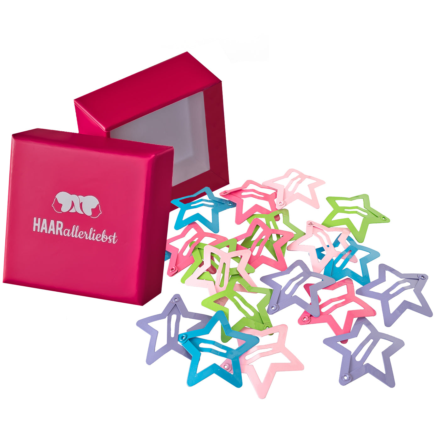 Haarspangen Sterne pinke Box (20 Stück | 3cm) - HAARallerliebst