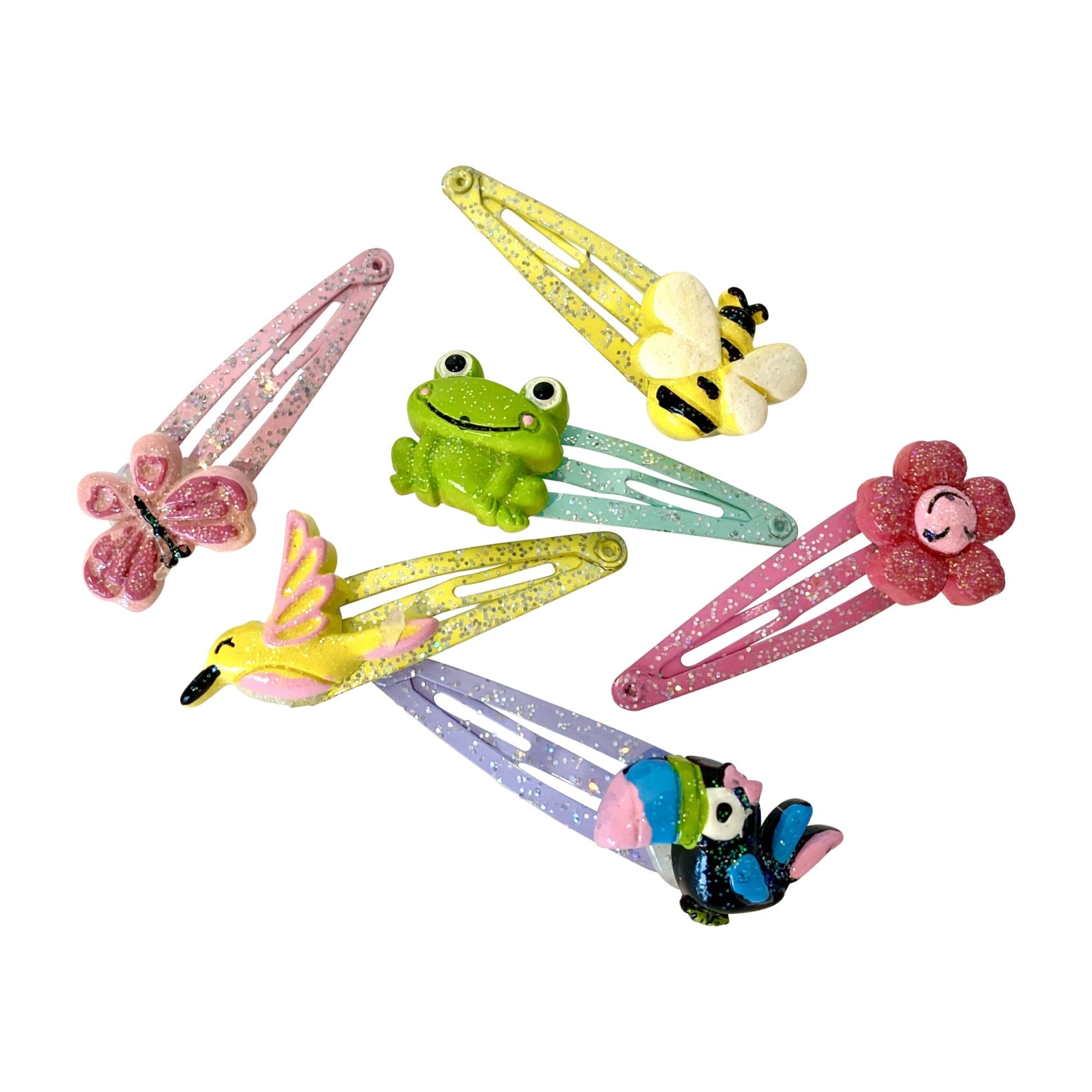 Haarspange Glitzer Set Tiere (bunt | 6 Stück) - HAARallerliebst