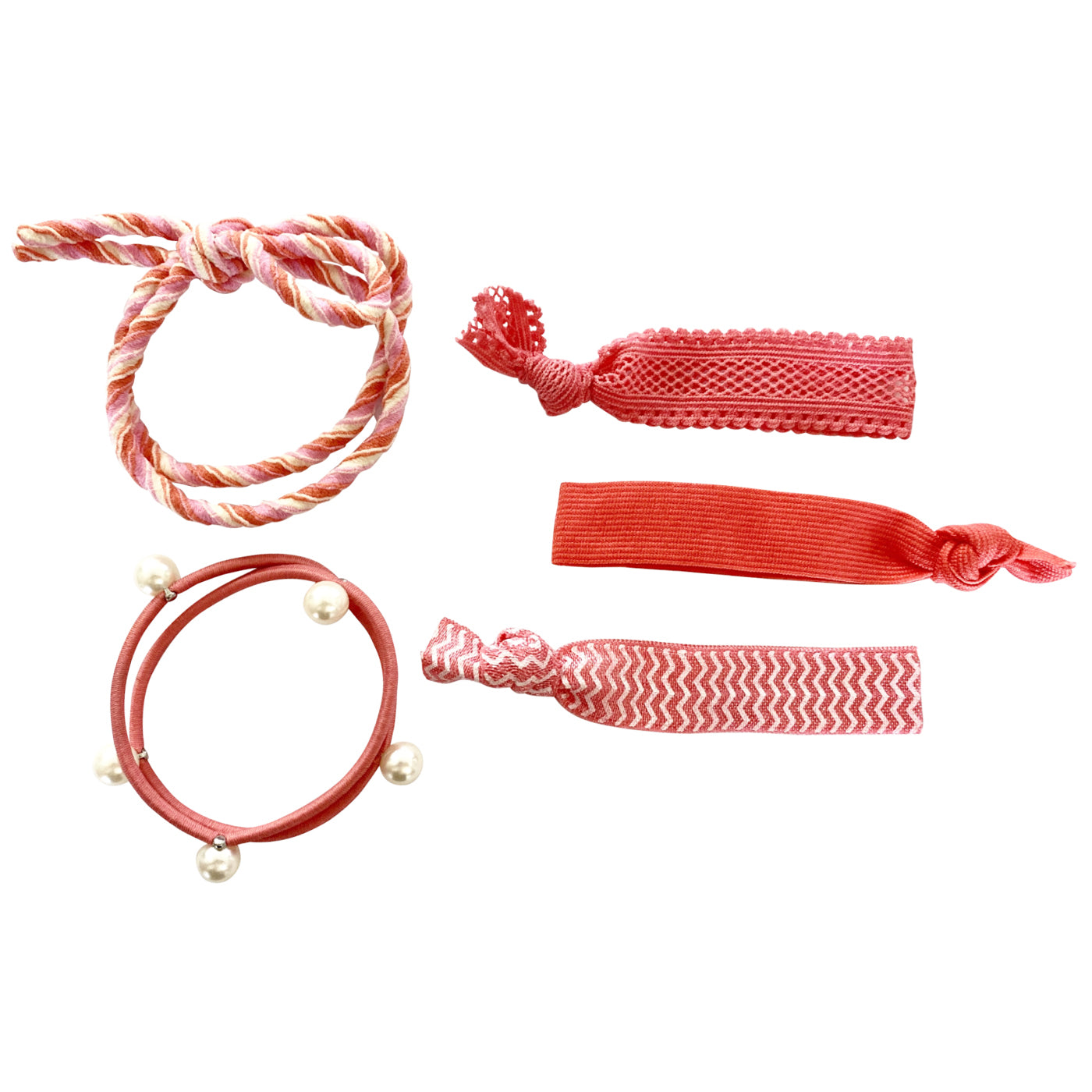 Haargummis Armbänder (lachsfarben weiss | 5 Stück) - HAARallerliebst