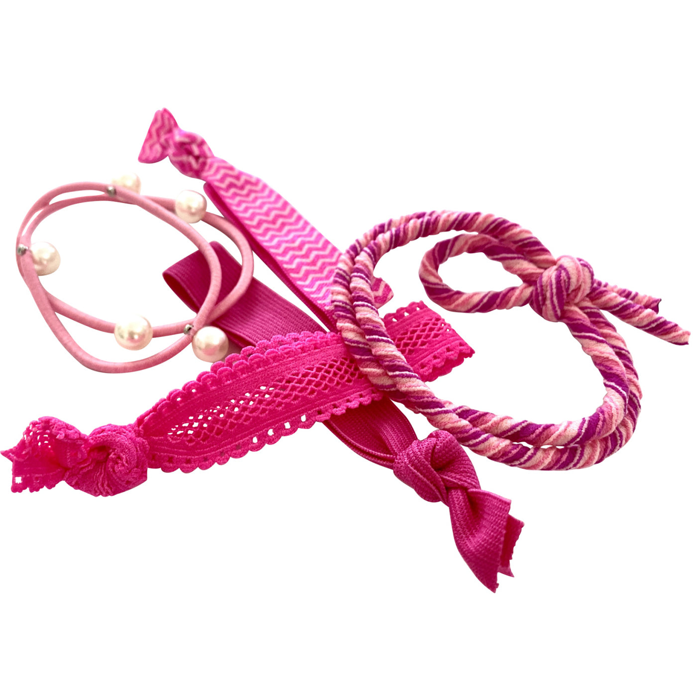 Armband und Haargummi (pink | 5 Stück) - HAARallerliebst