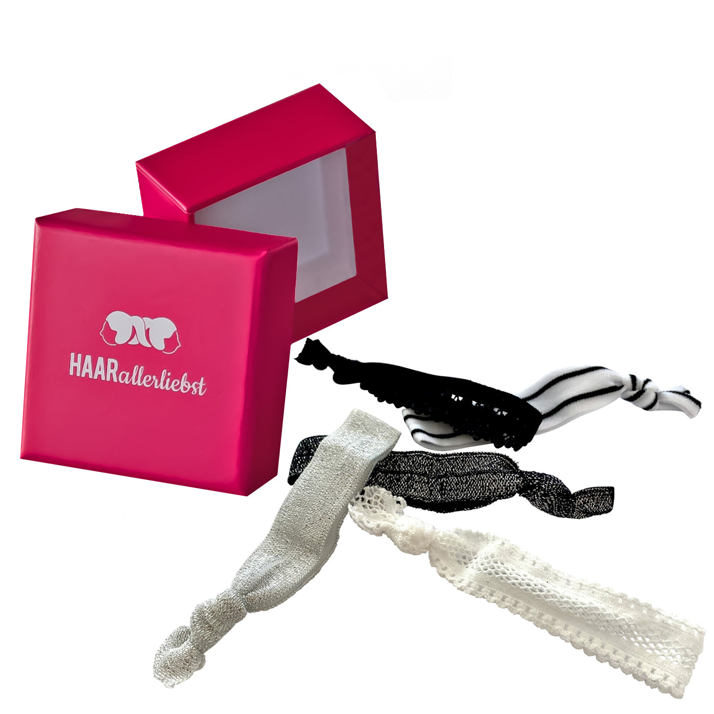 Haargummis Armbänder (schwarz weiss | 5 Stück) - HAARallerliebst