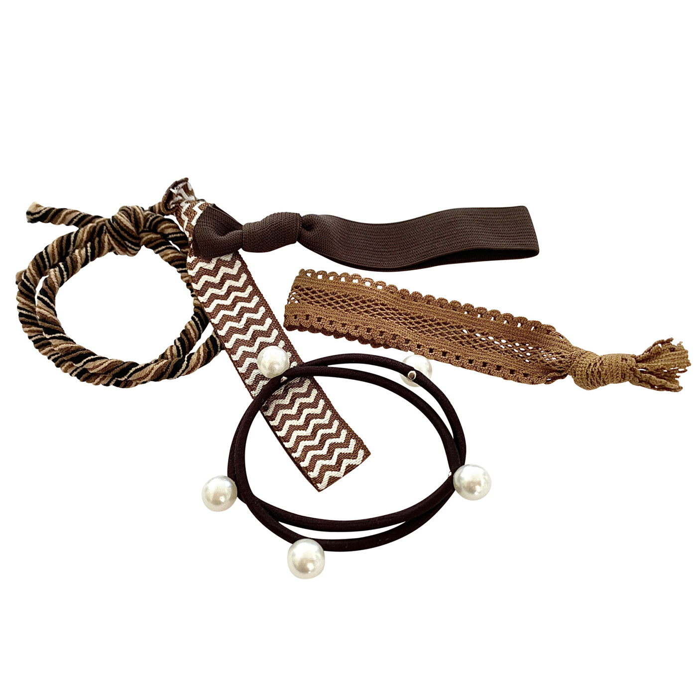 Armbänder Haargummi (braun | 5 Stück) - HAARallerliebst