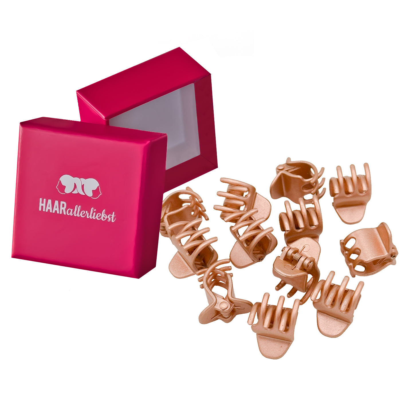 Haarklammern (roségold schimmernd | 12 Stück | 2cm) - HAARallerliebst
