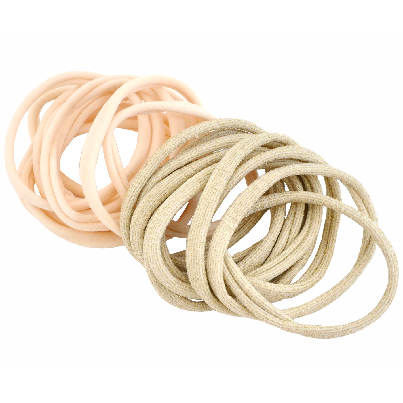 Haarschonende Haargummis weich (gold und hautfarbe | 20 Stück | 5cm) - HAARallerliebst