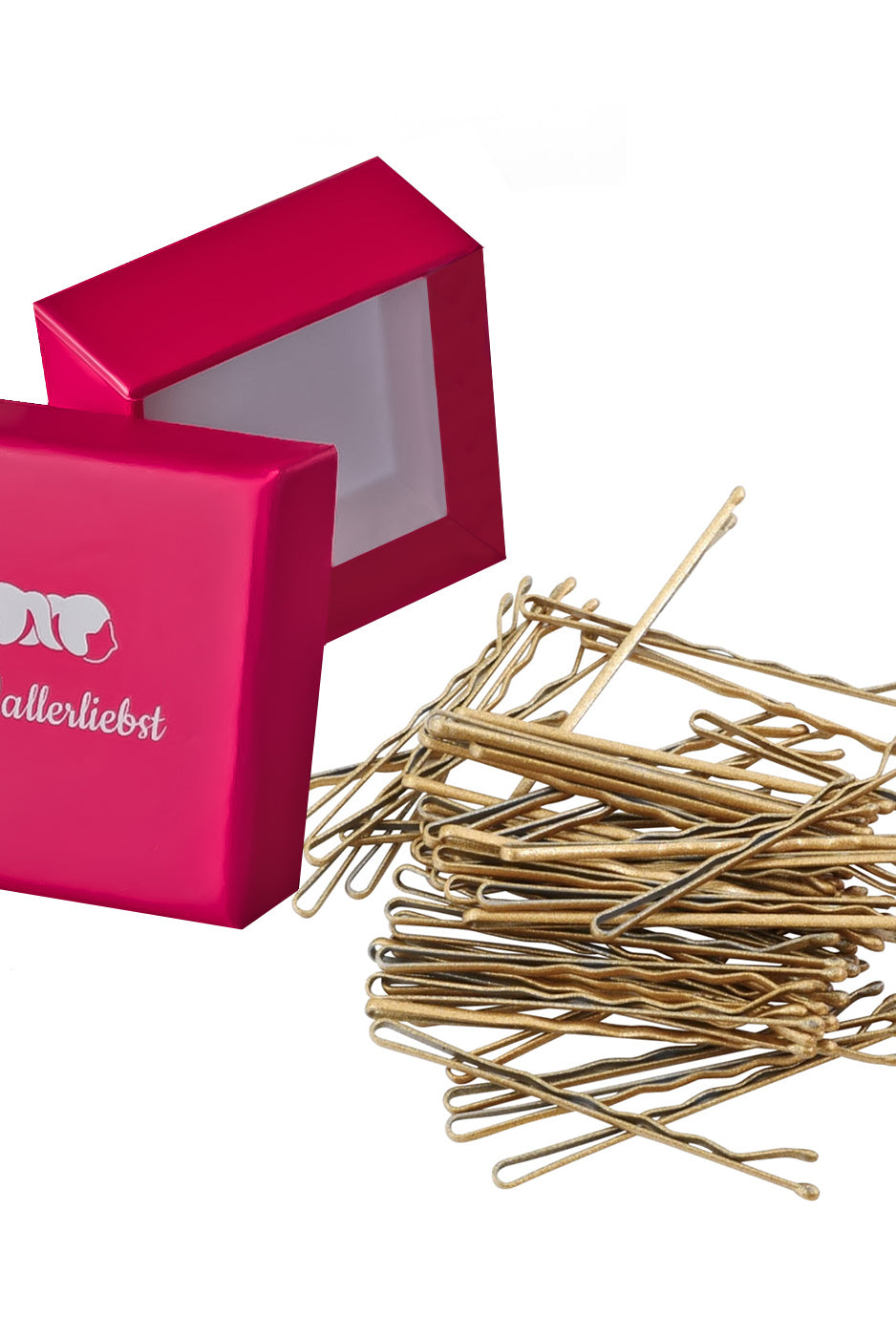 Bobby Pins (gold glitzernd | 50 Stück | 5cm) - HAARallerliebst