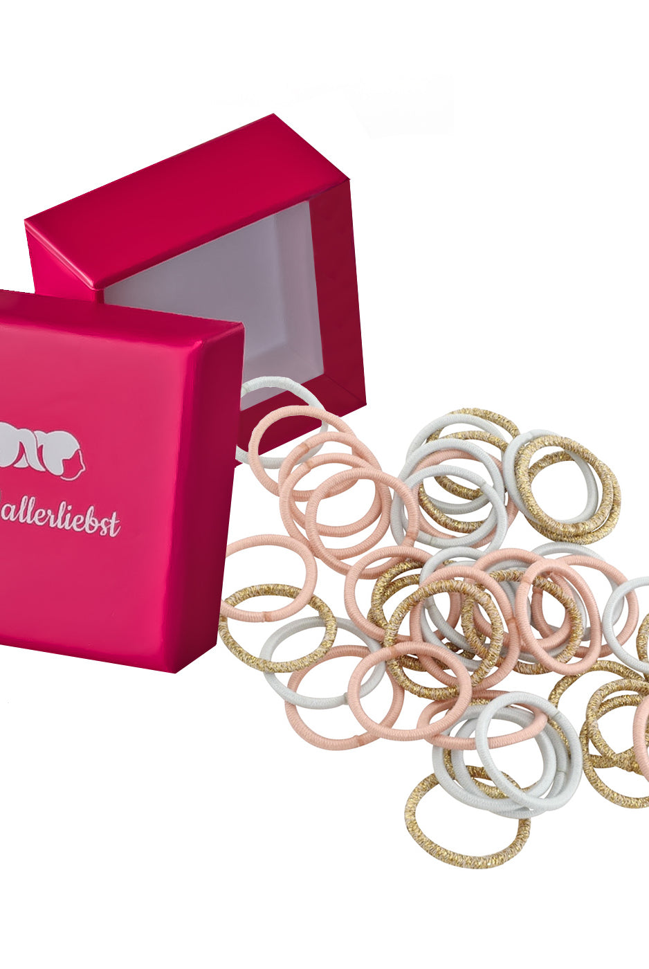 Haargummis dünn mini (rosa hellblau gold | 45 Stück | 2cm) - HAARallerliebst