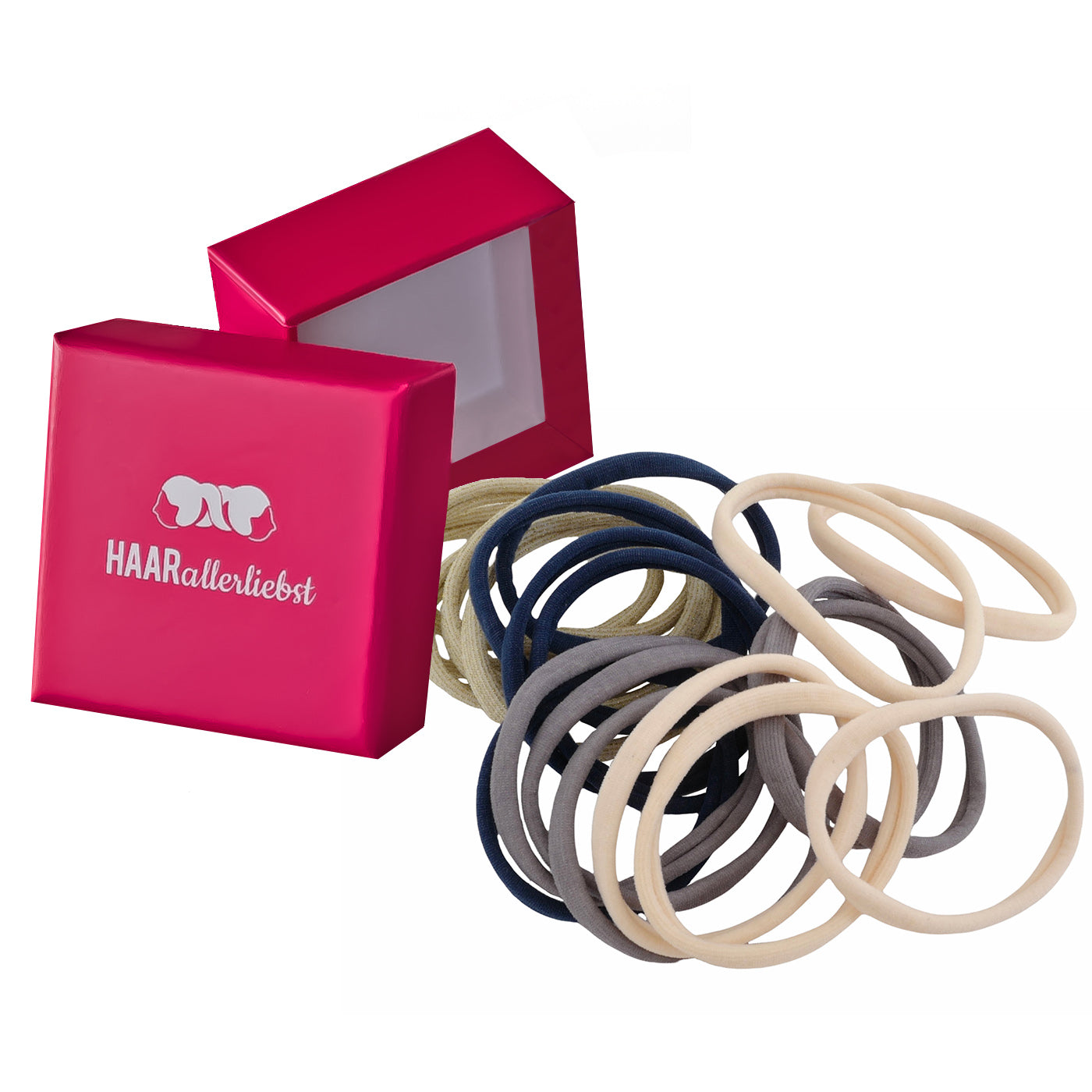 Haargummis weich (hautfarbe, grau, blau, gold | 20 Stück | 5cm) - HAARallerliebst