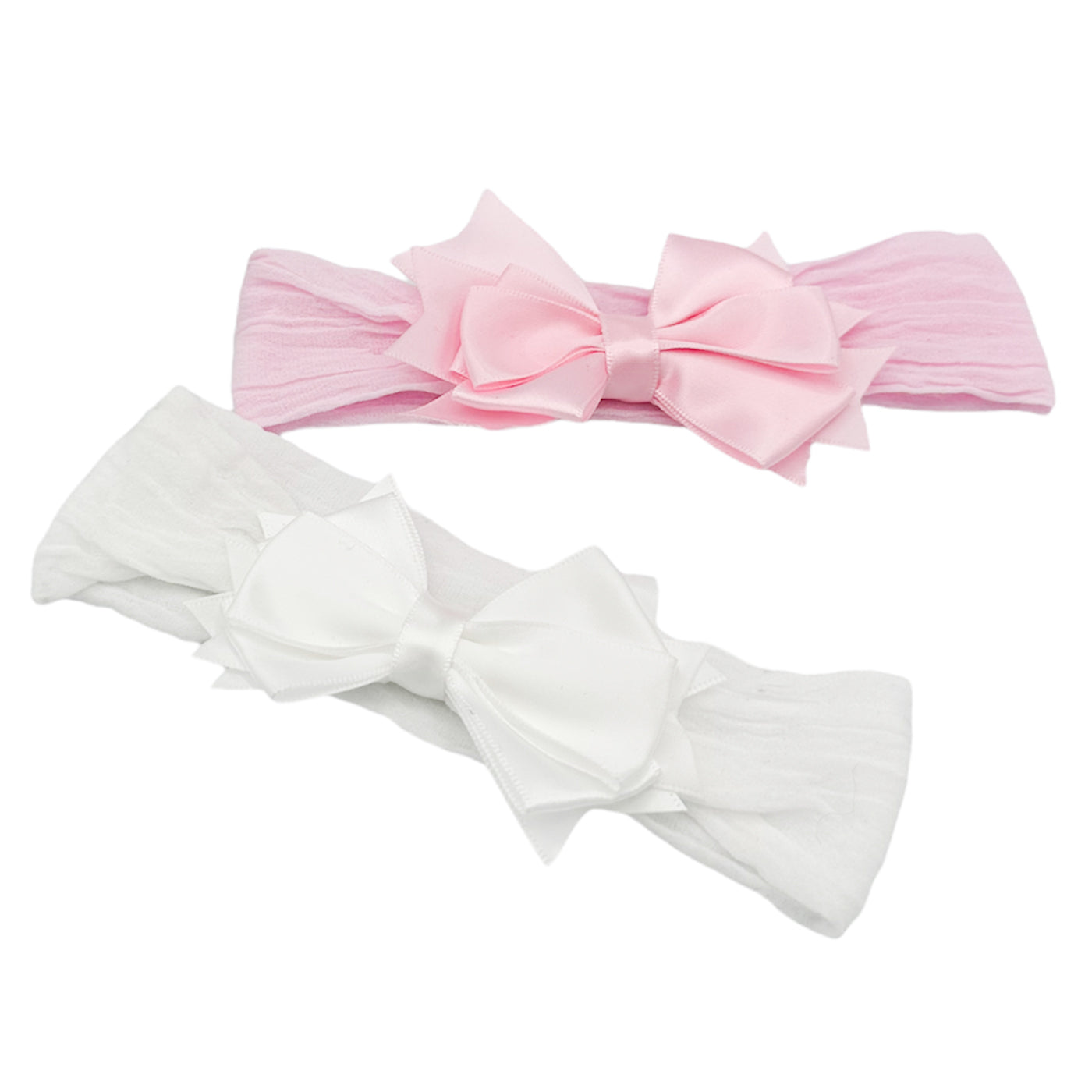 Stirnband Babys Set (weiss rosa | 32cm) - HAARallerliebst