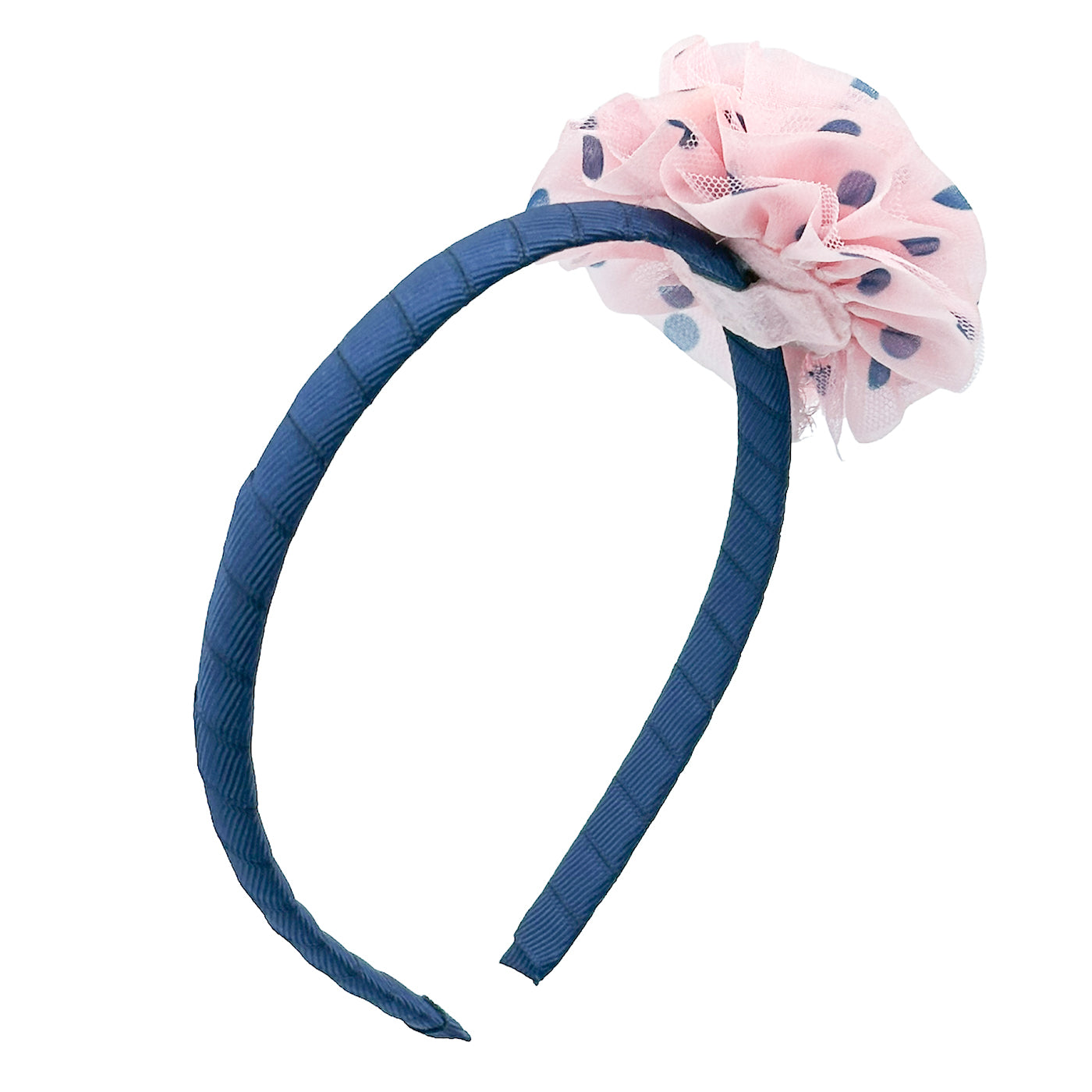 Haarreif (große Tüll Blume mit Punkten | blau) - HAARallerliebst