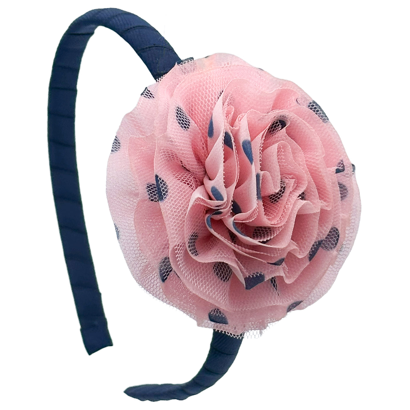 Haarreif (große Tüll Blume mit Punkten | blau) - HAARallerliebst