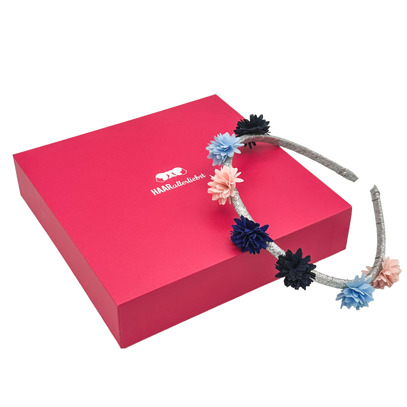 Haarreif (kleine Blumen | silber rosa blau) - HAARallerliebst