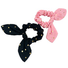 Haargummi Set Scrunchies (schwarz rosa gold | 2 Stück) - HAARallerliebst