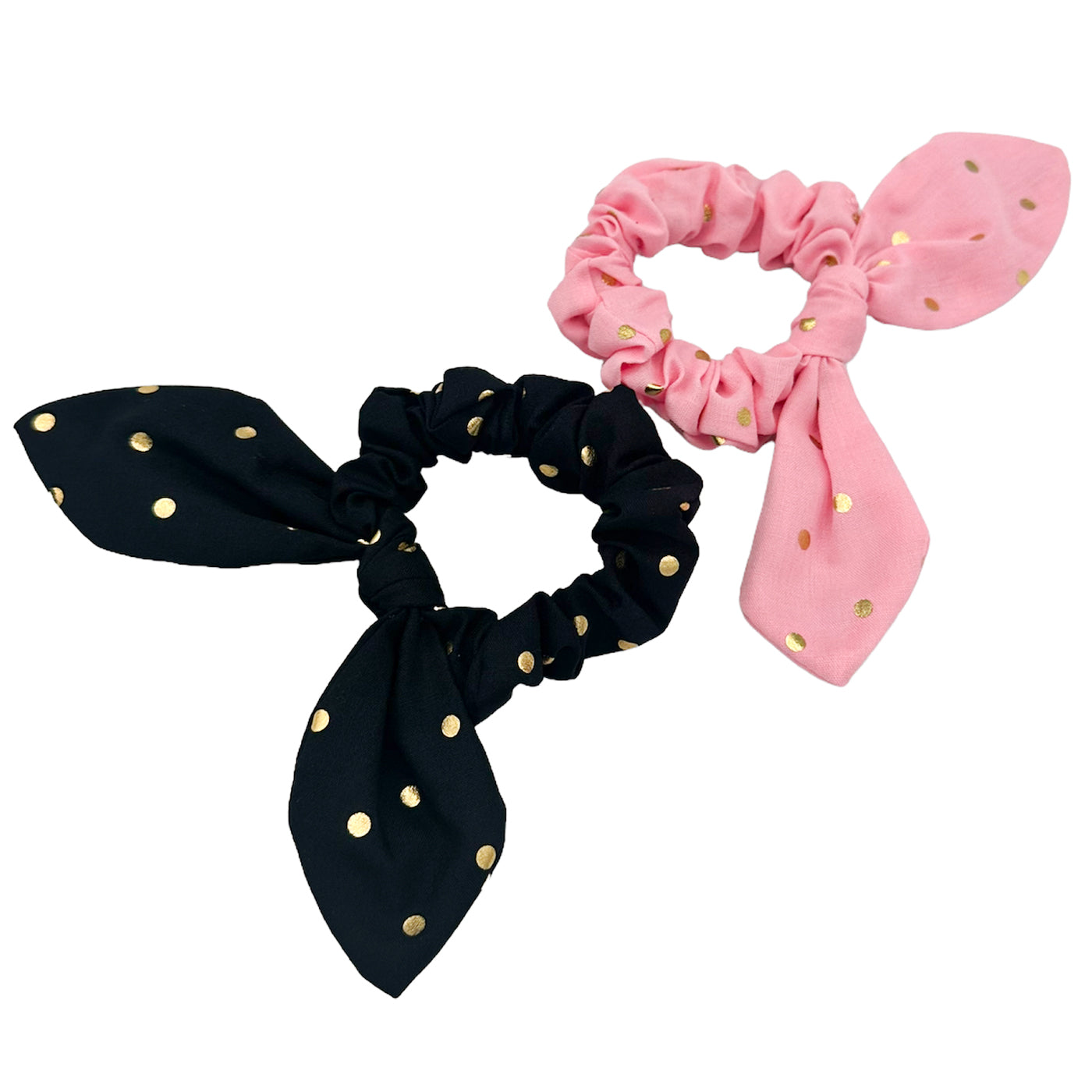 Haargummi Set Scrunchies (schwarz rosa gold | 2 Stück) - HAARallerliebst