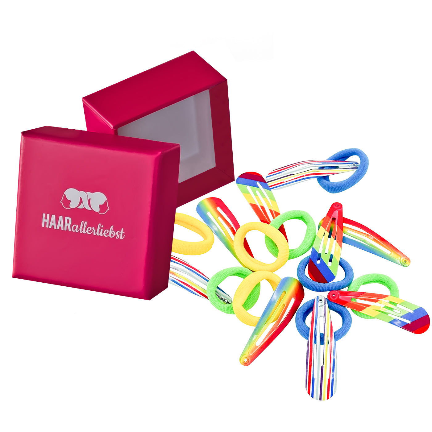 Haarspangen und Haargummis (Regenbogen | 18 Stück) - HAARallerliebst