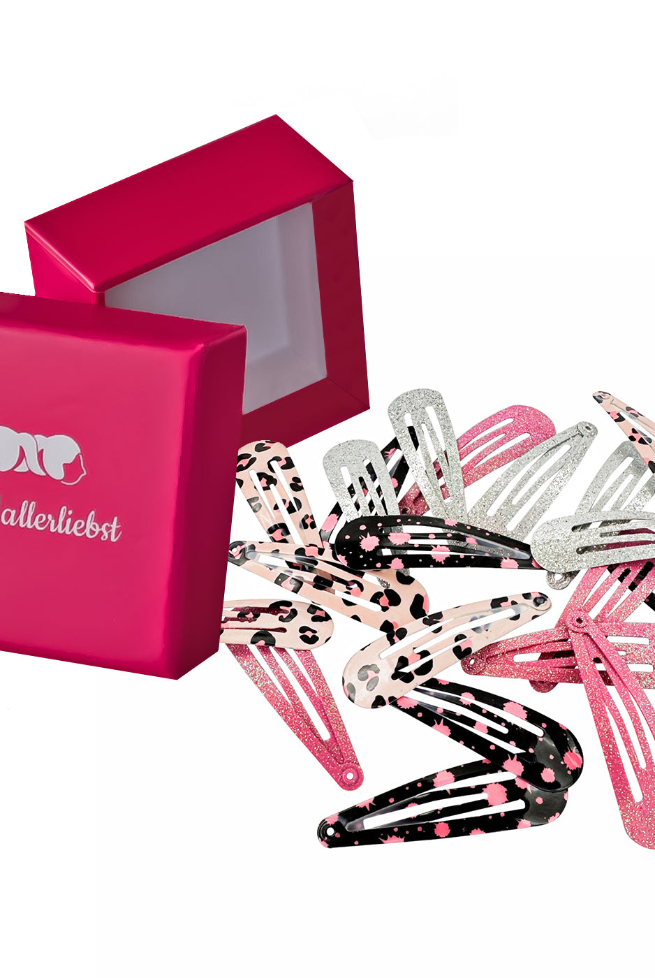 Haarspangen (Leoprint Glitzer | 20 Stück | 5cm) - HAARallerliebst