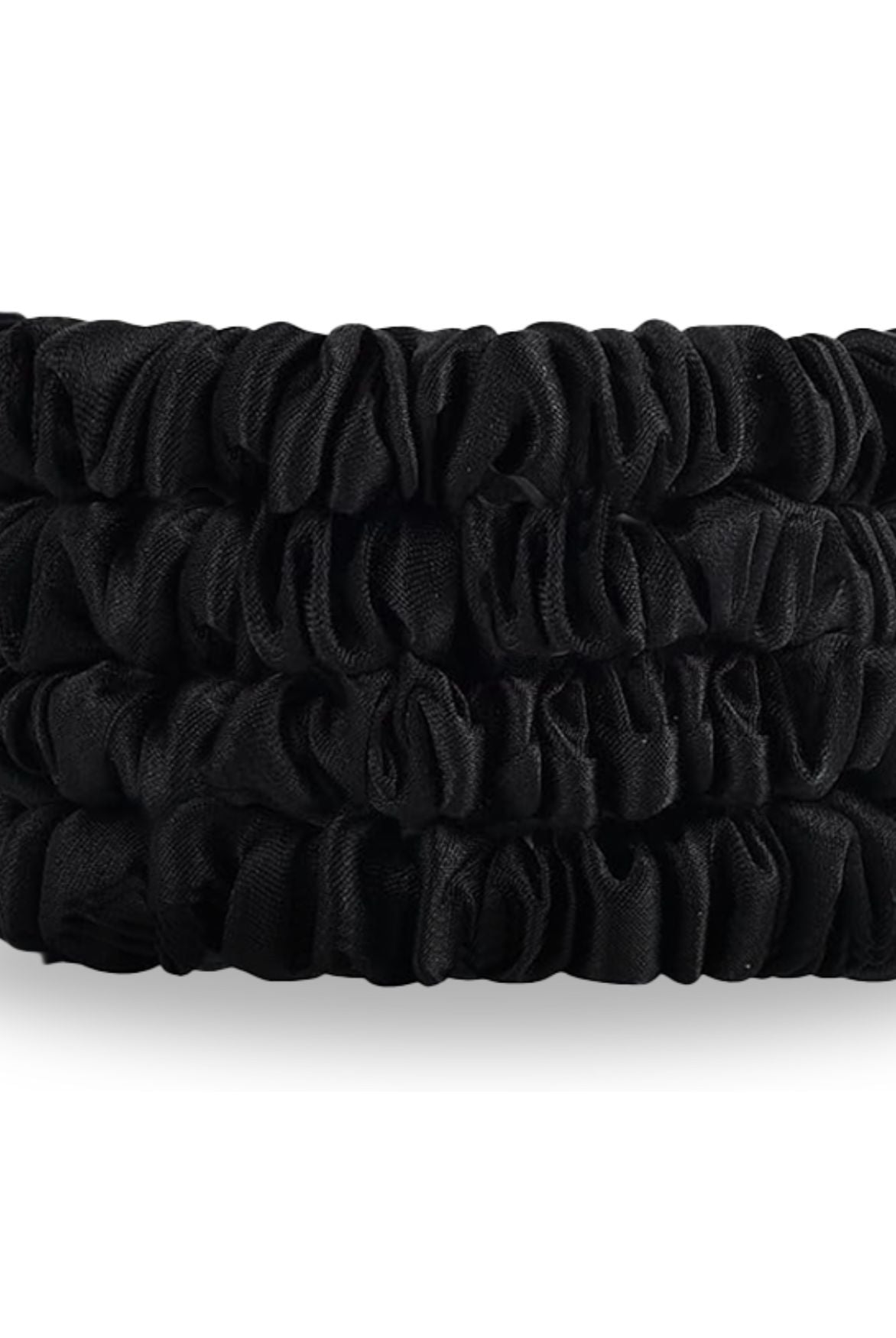 Seiden Scrunchies schwarz (dünn | 4 Stück) - HAARallerliebst