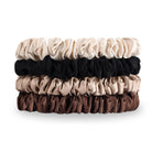 Seiden Scrunchies braun schwarz beige (dünn | 4 Stück) - HAARallerliebst