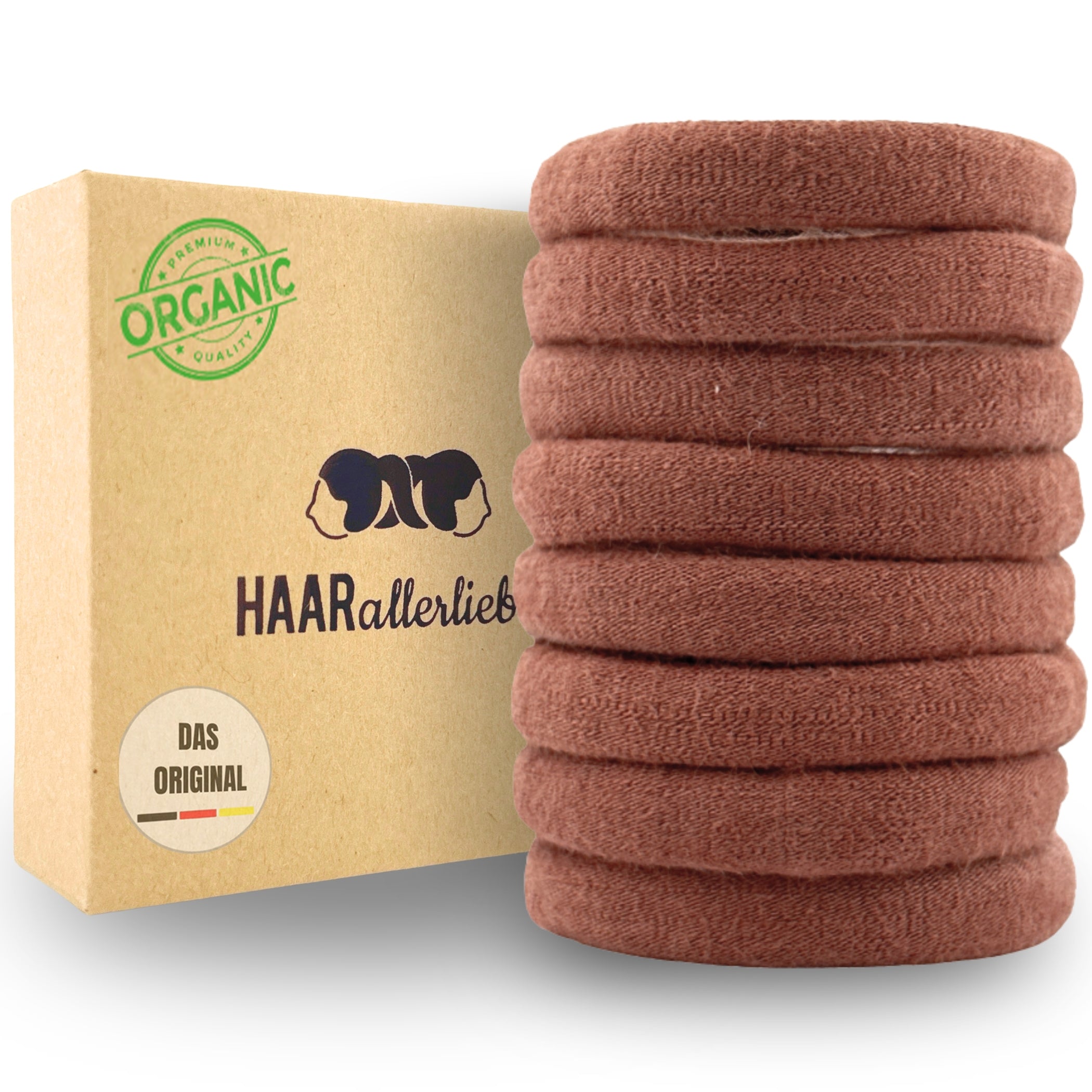 Haarallerliebst Haargummi Damen 8er Set – Haargummis soft ohne Metall aus Bio-Baumwolle - HAARallerliebst