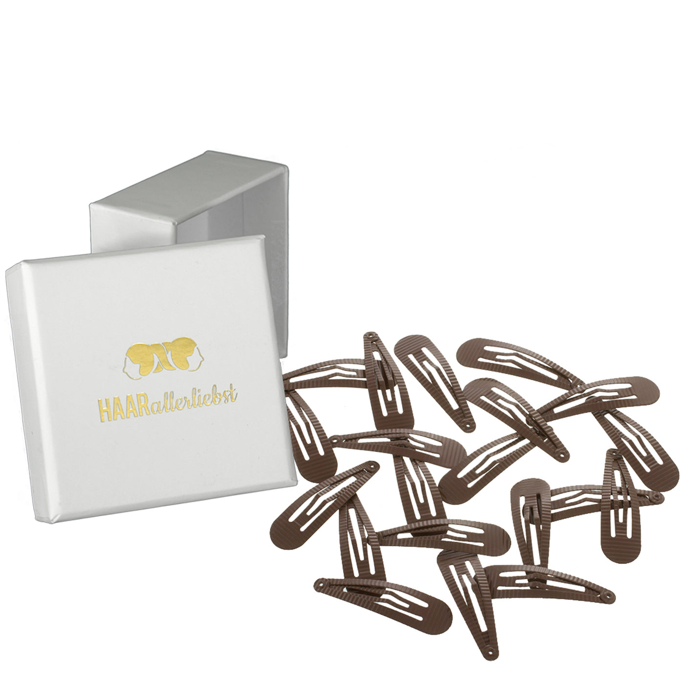Haarspangen geriffelt (braun | 20 Stück | 5cm) - HAARallerliebst