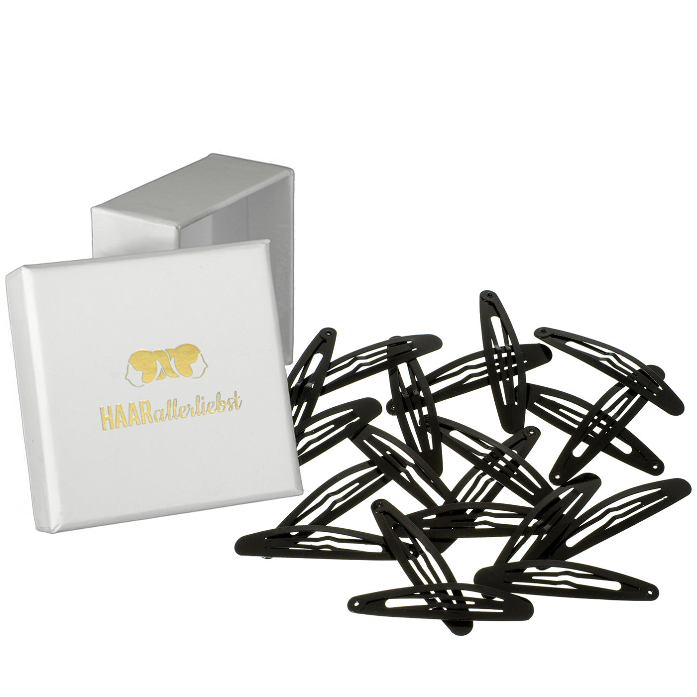 Haarspangen Oval (schwarz | 20 Stück | 58mm) - HAARallerliebst