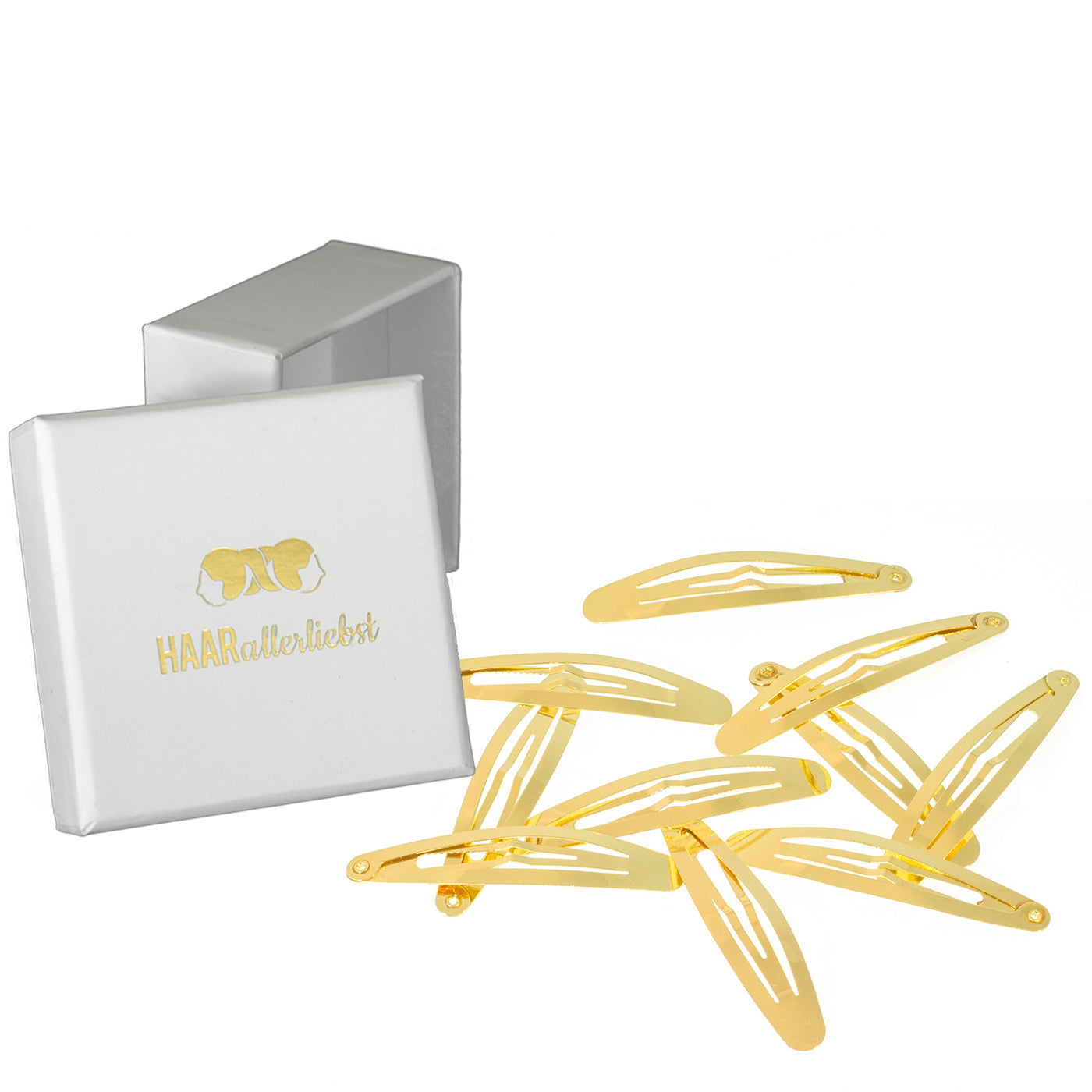 Haarspangen Oval (gold glänzend | 10 Stück | 6cm) - HAARallerliebst