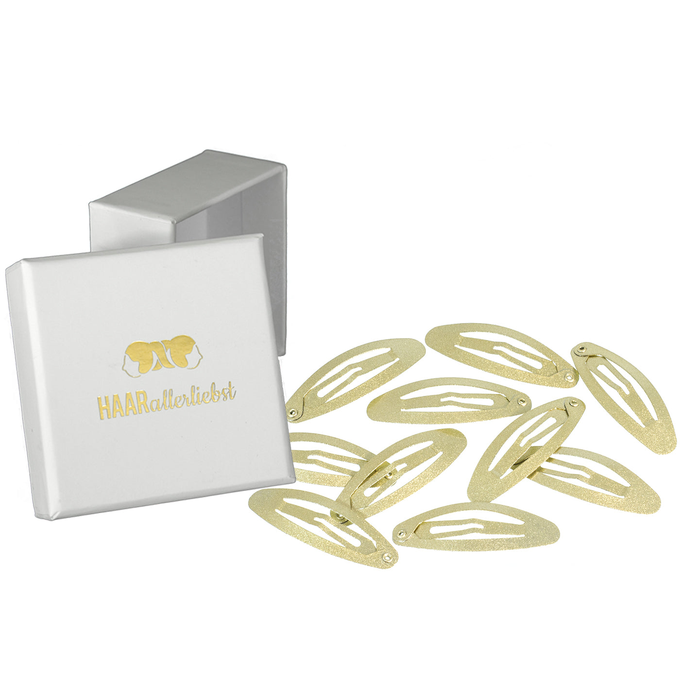 Haarspangen Oval (gold schimmernd | 10 Stück | 5cm) - HAARallerliebst