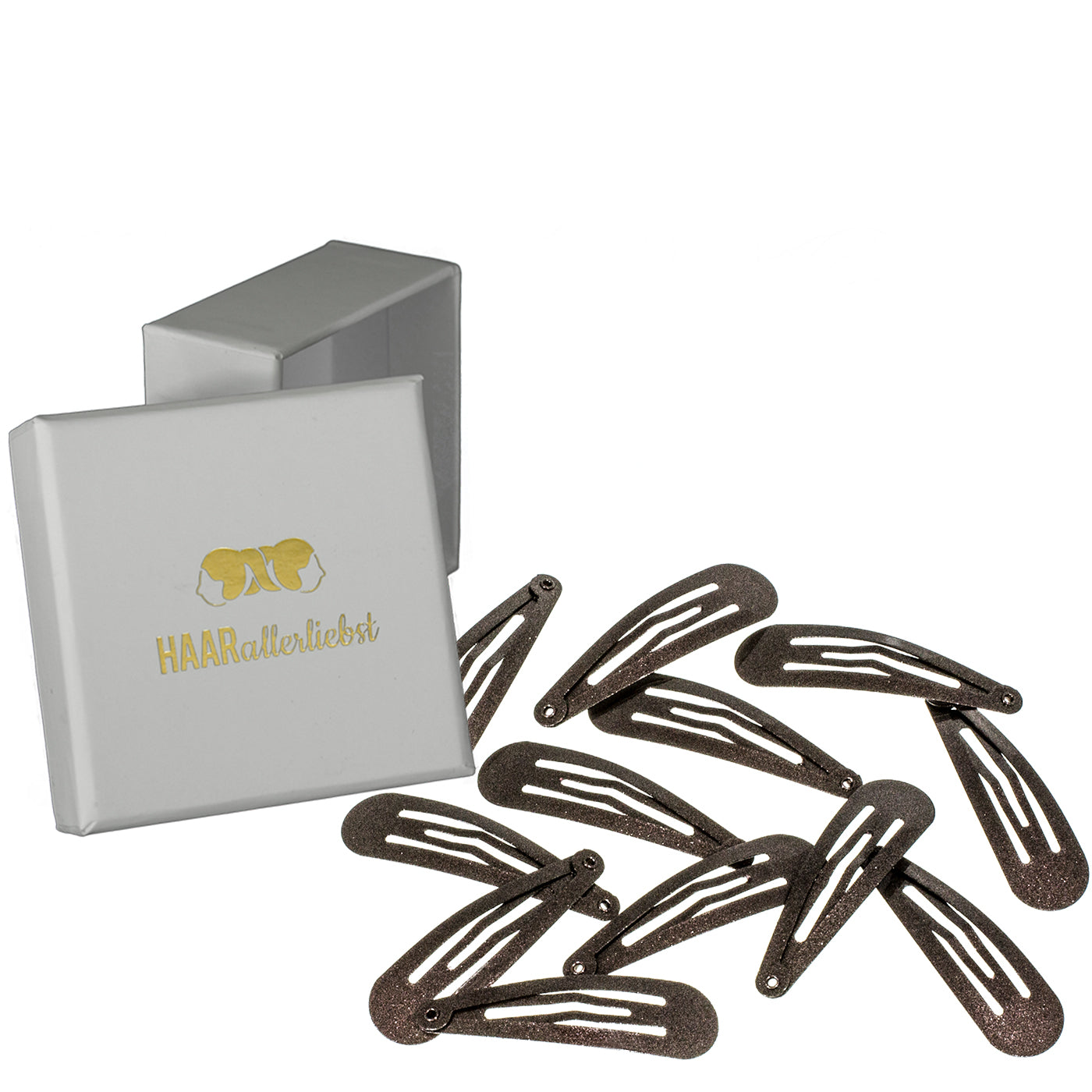 Haarspangen MORE GRIP (braun | 12 Stück | Anti Rutsch Beschichtung) - HAARallerliebst