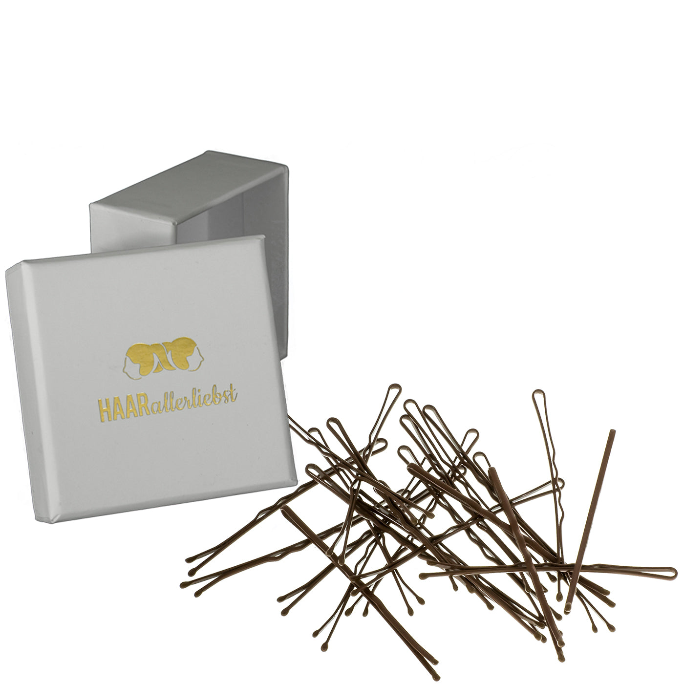 Haarklammern MORE GRIP (braun | 24 Stück | 6cm | Anti Rutsch Beschichtung) - HAARallerliebst