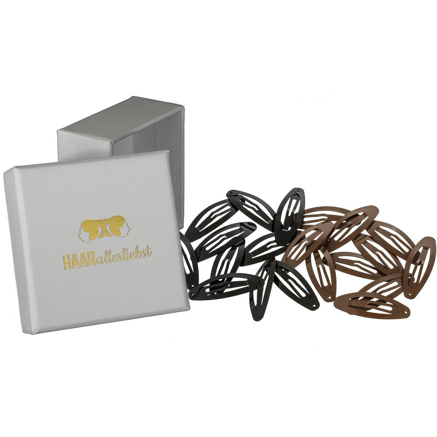 Haarspangen Set Oval (schwarz braun | 20 Stück | 5cm) - HAARallerliebst
