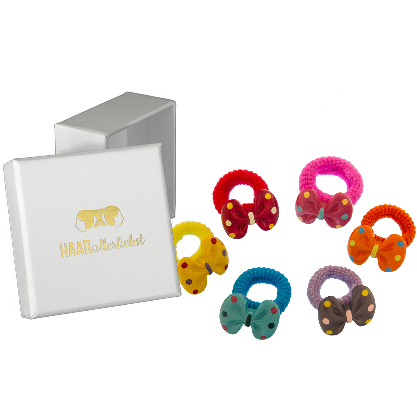 Haargummi Set Schleifen (bunt | 6 Stück) - HAARallerliebst