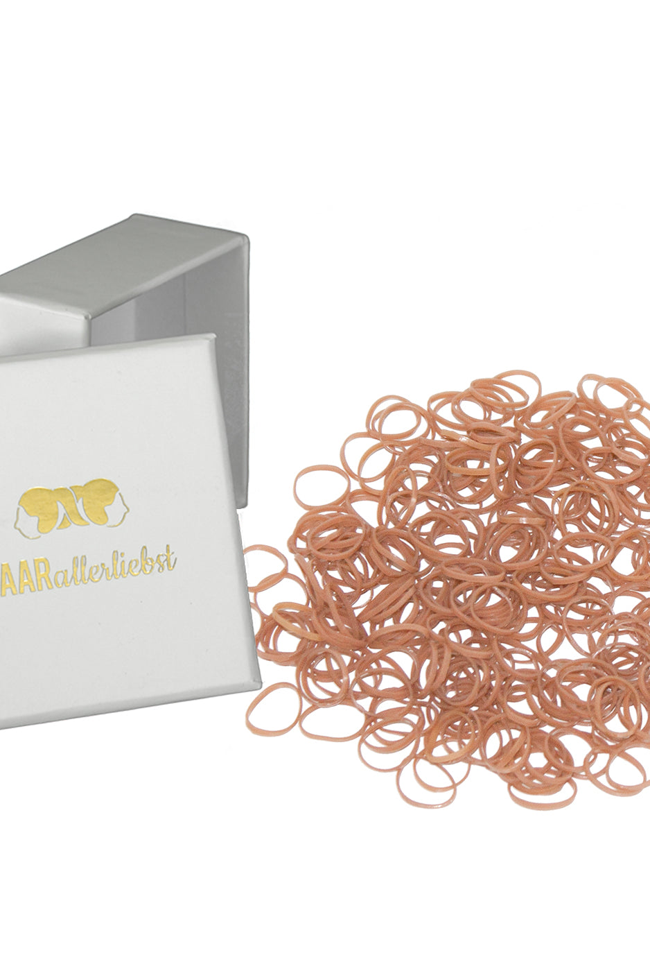 Haargummis mini klein (250 Stück | beige | 1cm) - HAARallerliebst