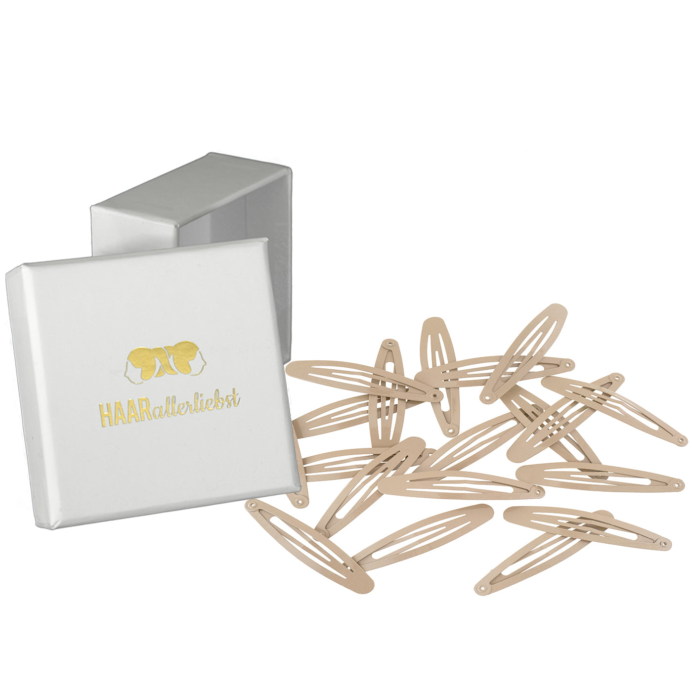 Haarspangen Oval (beige | 20 Stück | 58mm) - HAARallerliebst