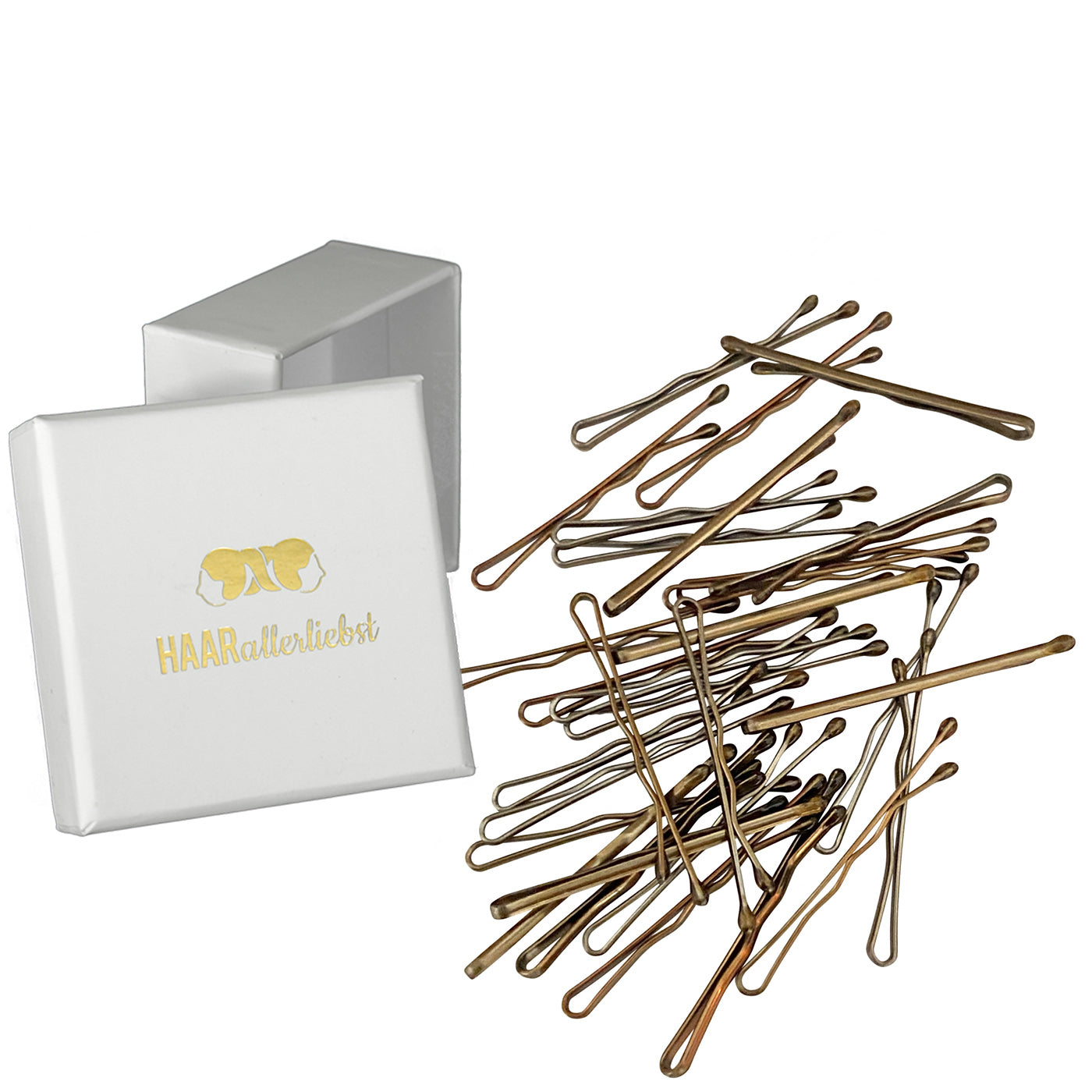 Bobby Pins mini (dunkel gold | 50 Stück | 34mm) - HAARallerliebst
