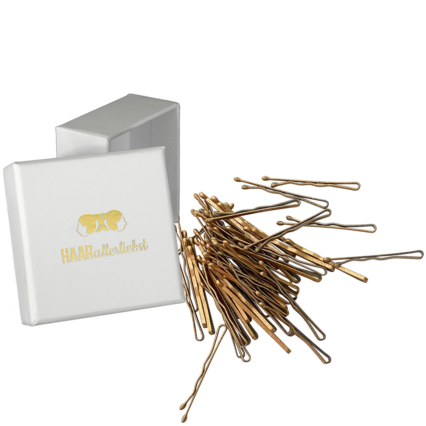 Bobby Pins mini (gold glitzernd | 50 Stück | 34mm) - HAARallerliebst