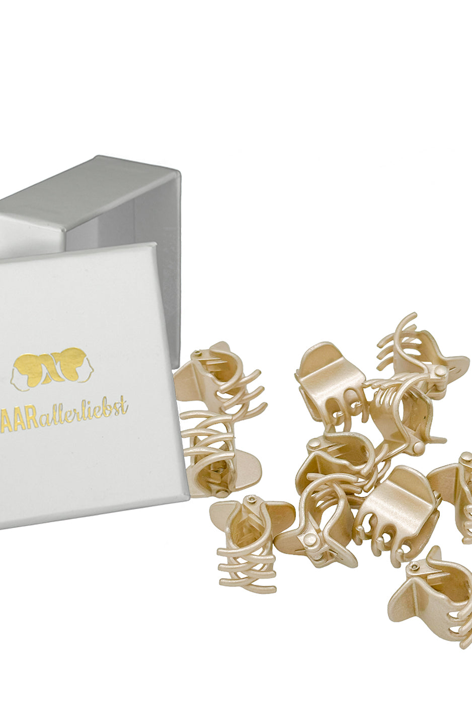 Haarklammern (gold schimmernd | 12 Stück | 2cm) - HAARallerliebst