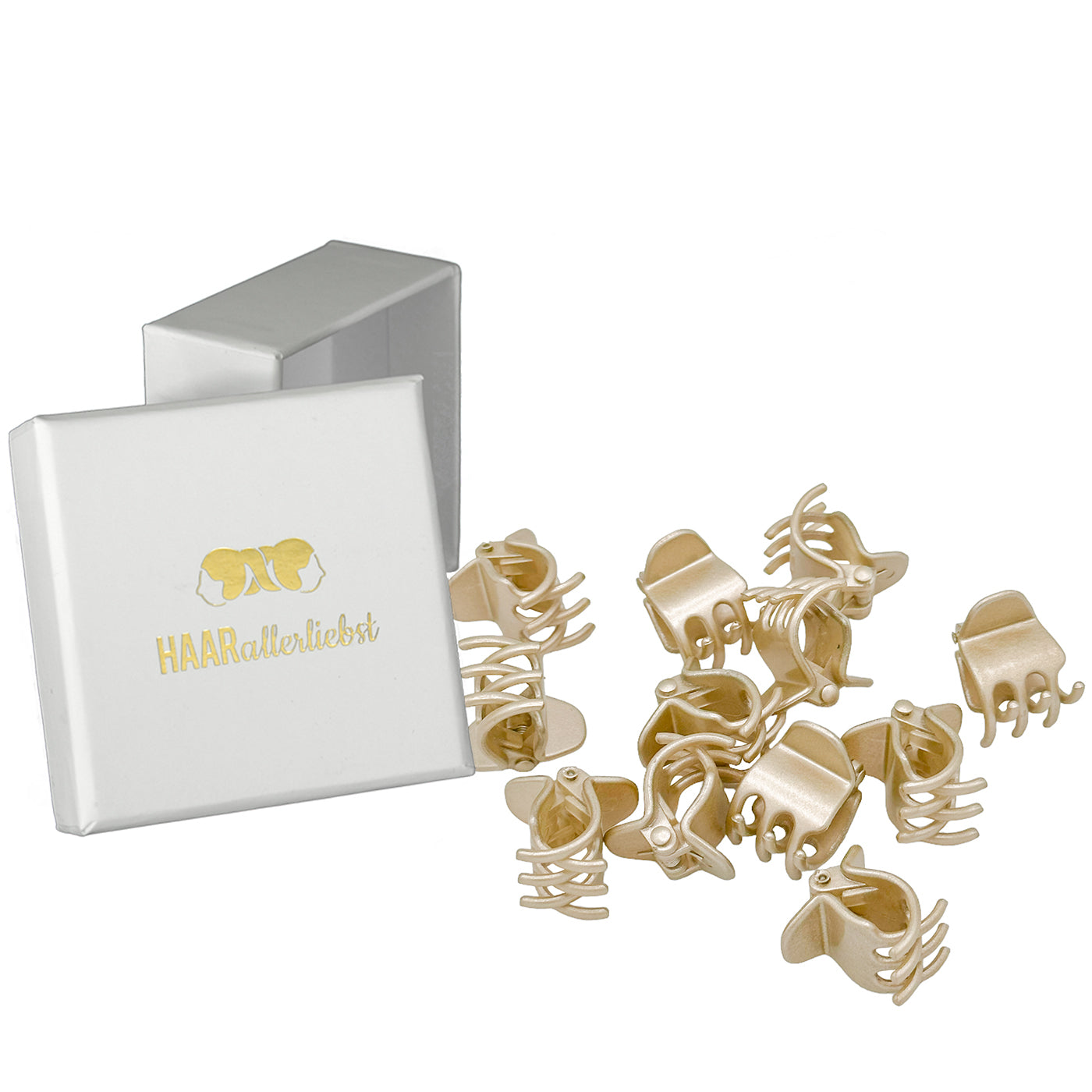 Haarklammern (gold schimmernd | 12 Stück | 2cm) - HAARallerliebst