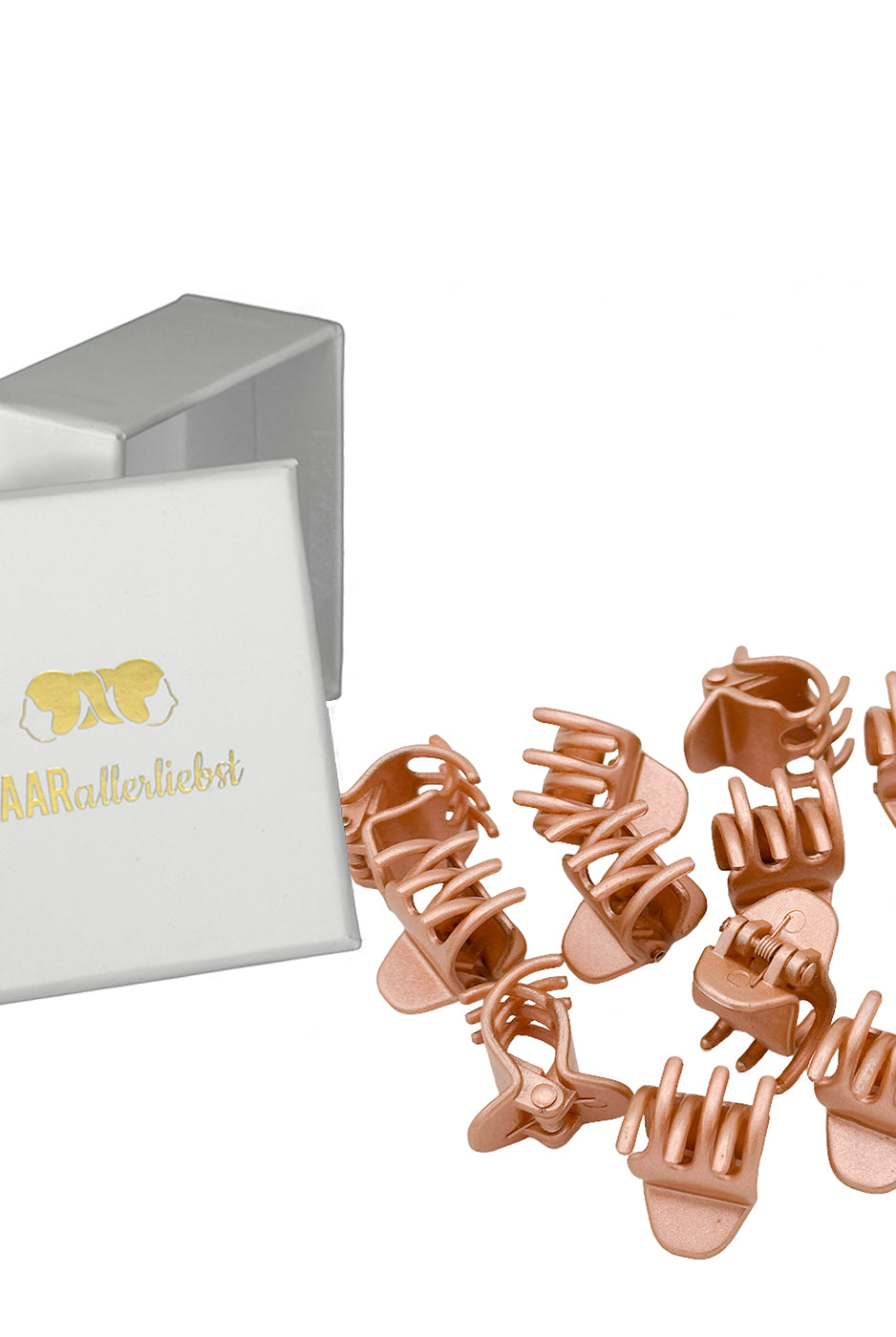 Haarklammern (roségold schimmernd | 12 Stück | 2cm) - HAARallerliebst