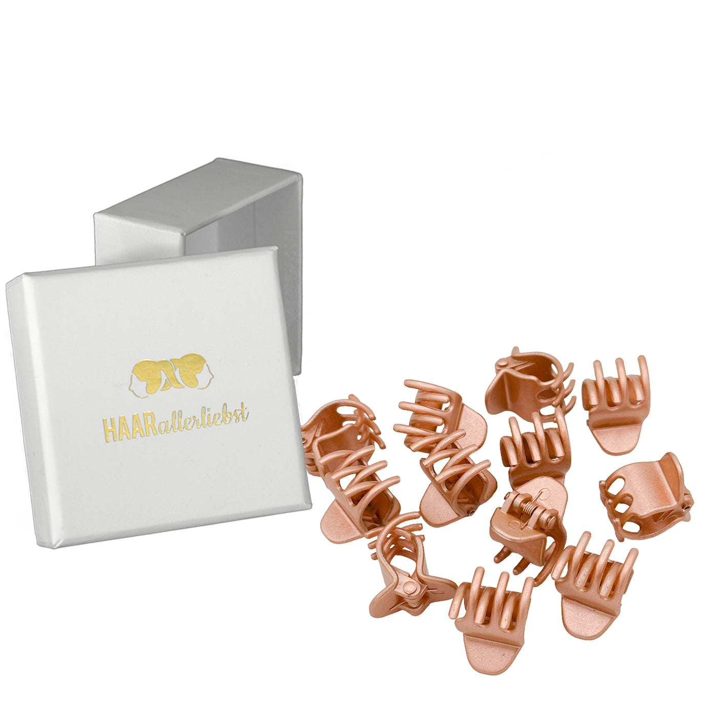 Haarklammern (roségold schimmernd | 12 Stück | 2cm) - HAARallerliebst