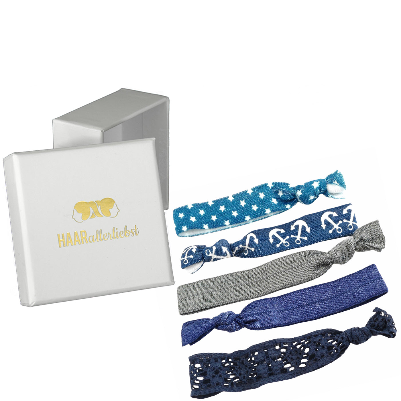 Haargummis Armbänder (blau | 5 Stück) - HAARallerliebst