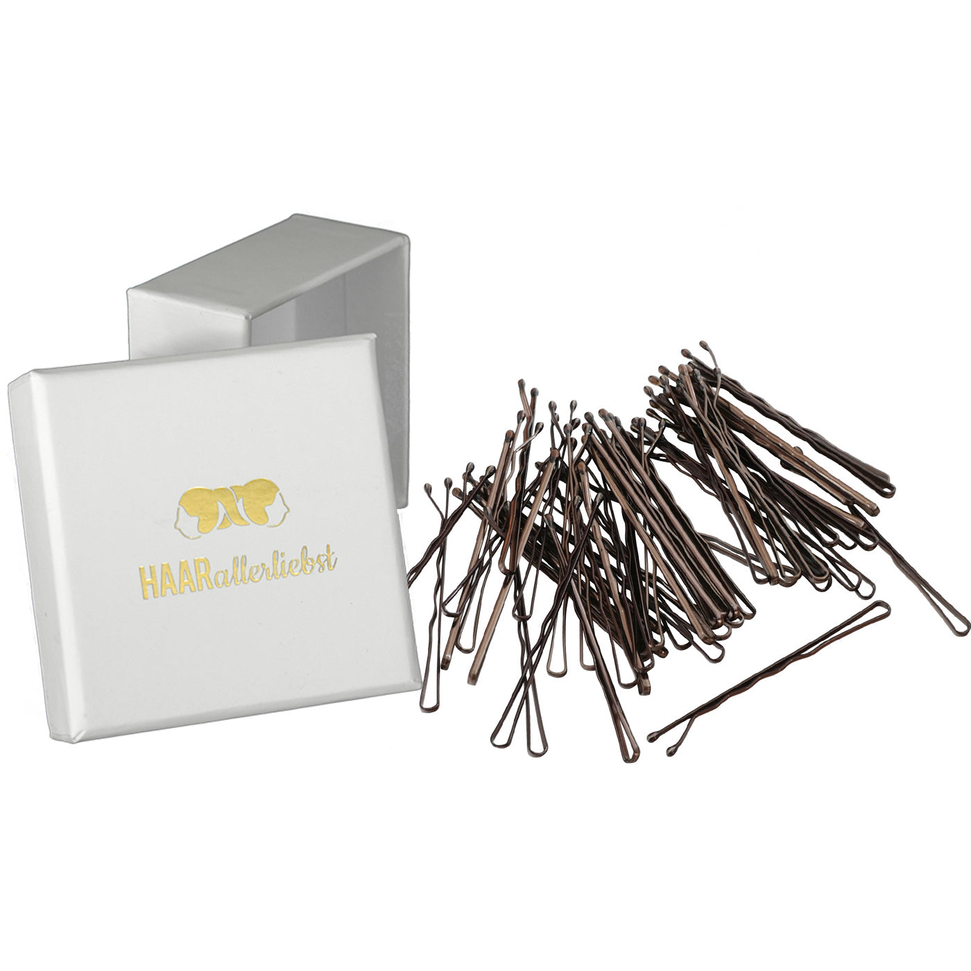 Bobby Pins (dunkelbraun glänzend | 50 Stück | 5cm) - HAARallerliebst