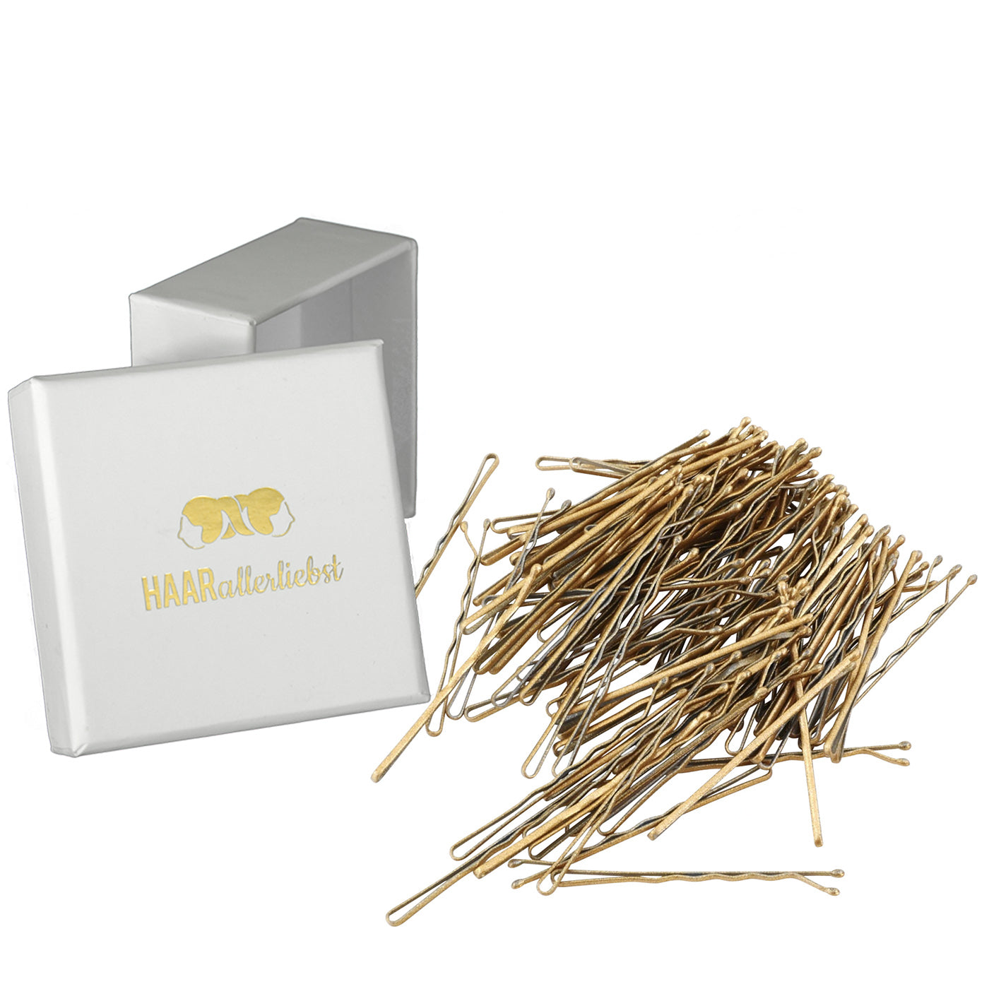Bobby Pins (gold glitzernd | 100 Stück | 5cm) - HAARallerliebst
